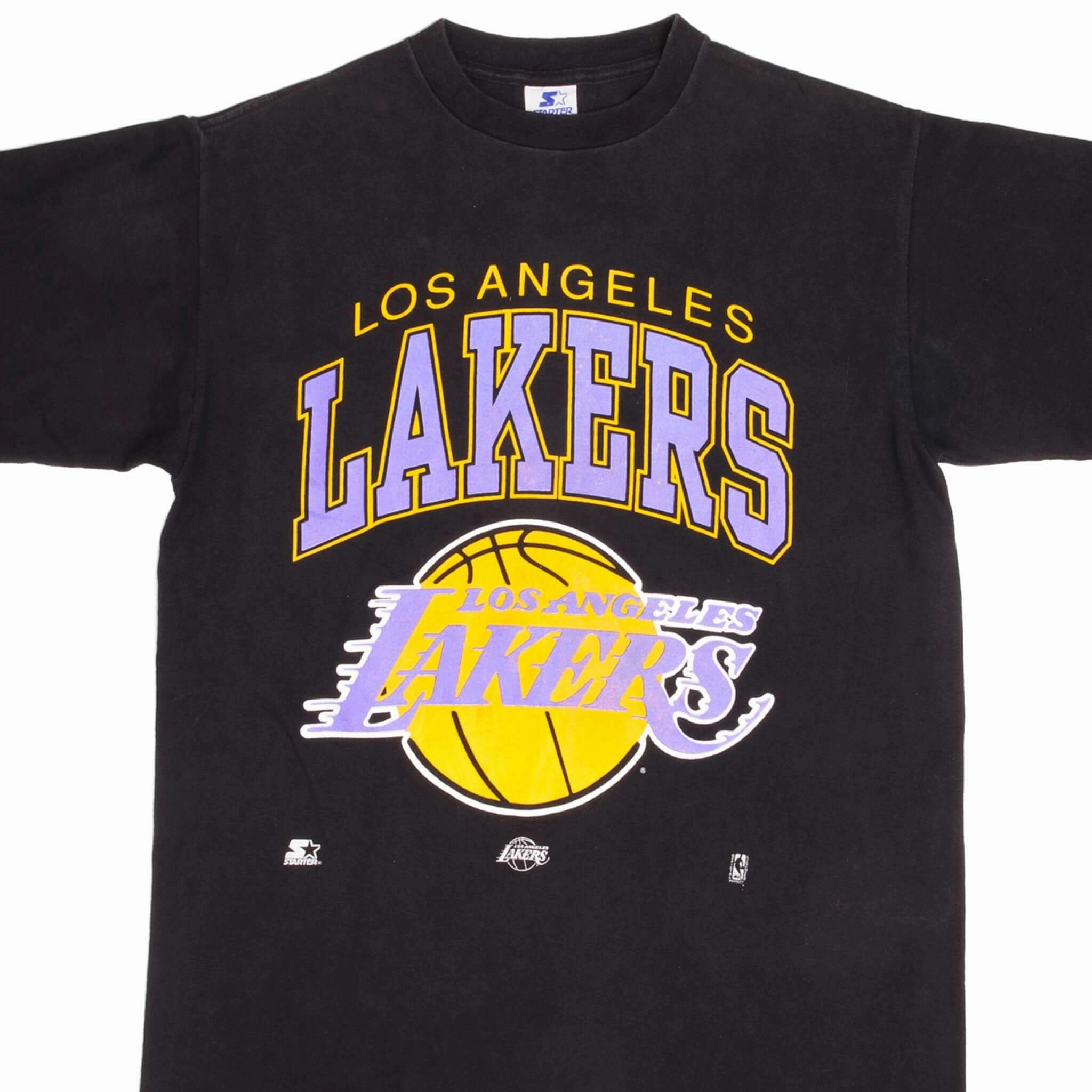 VINTAGE NBA LOS ANGELES LAKERS TEE SHIRT 1990S MEDIUM MADE USA TexturedWeavePattern Effortless Comfort
