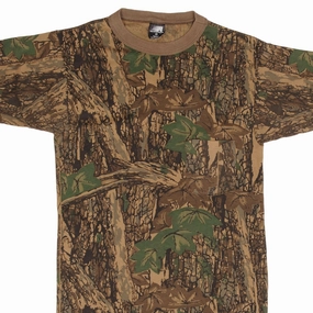 Low Profile Silhouette VINTAGE HUNTING TREBARK CAMO POCKET TEE SHIRT 1990S SIZE SMALL MADE IN USA