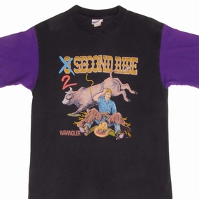 Flexible Ribbed Neckline Fit For Comfort VINTAGE WRANGLER RODEO 1994 TEE SHIRT SIZE MEDIUM MADE IN USA