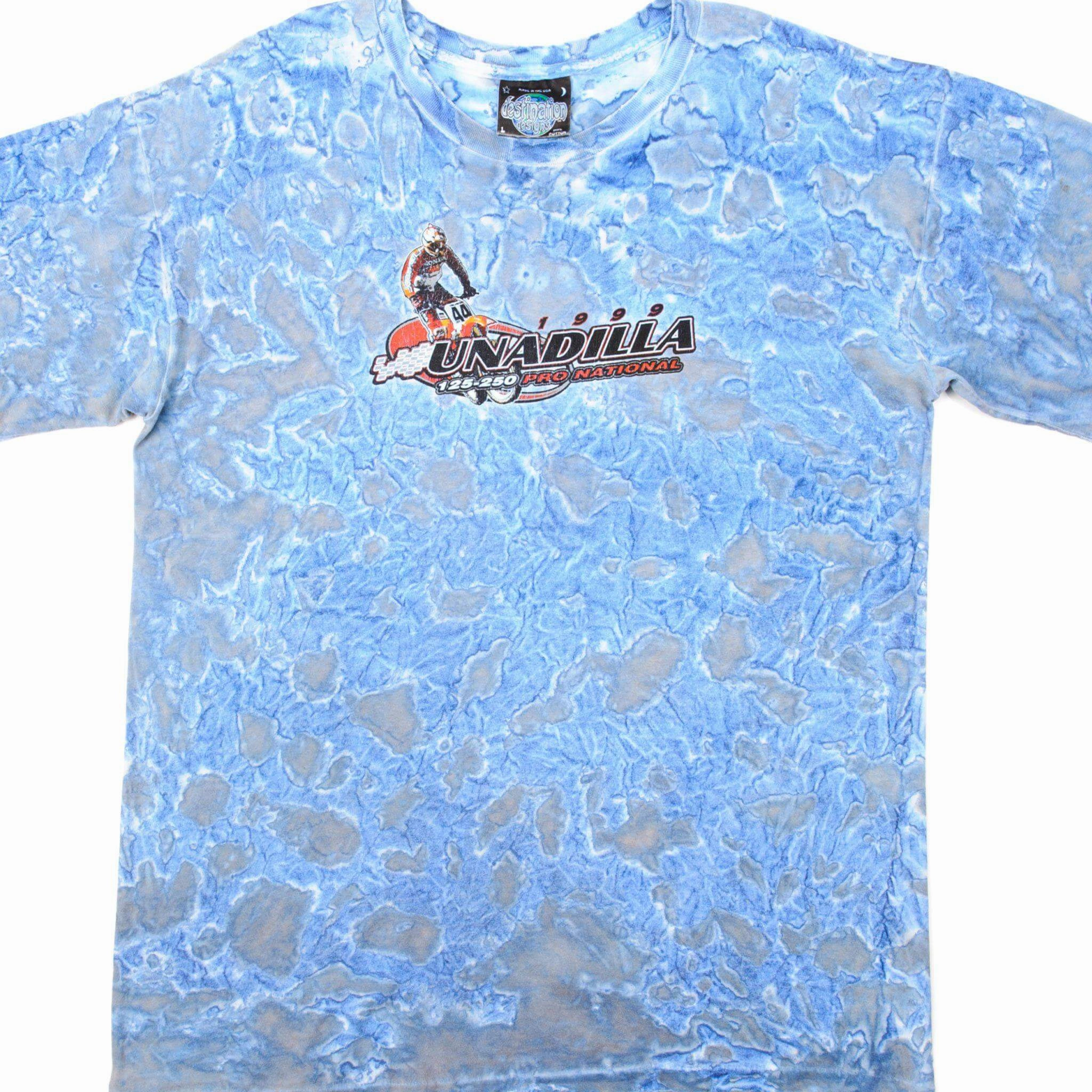 VINTAGE TIE-DYE UNADILLA 125-250 PRO NATIONAL TEE SHIRT 1999 SIZE LARGE MADE IN USA Simple Yet Cozy Comfort Flex
