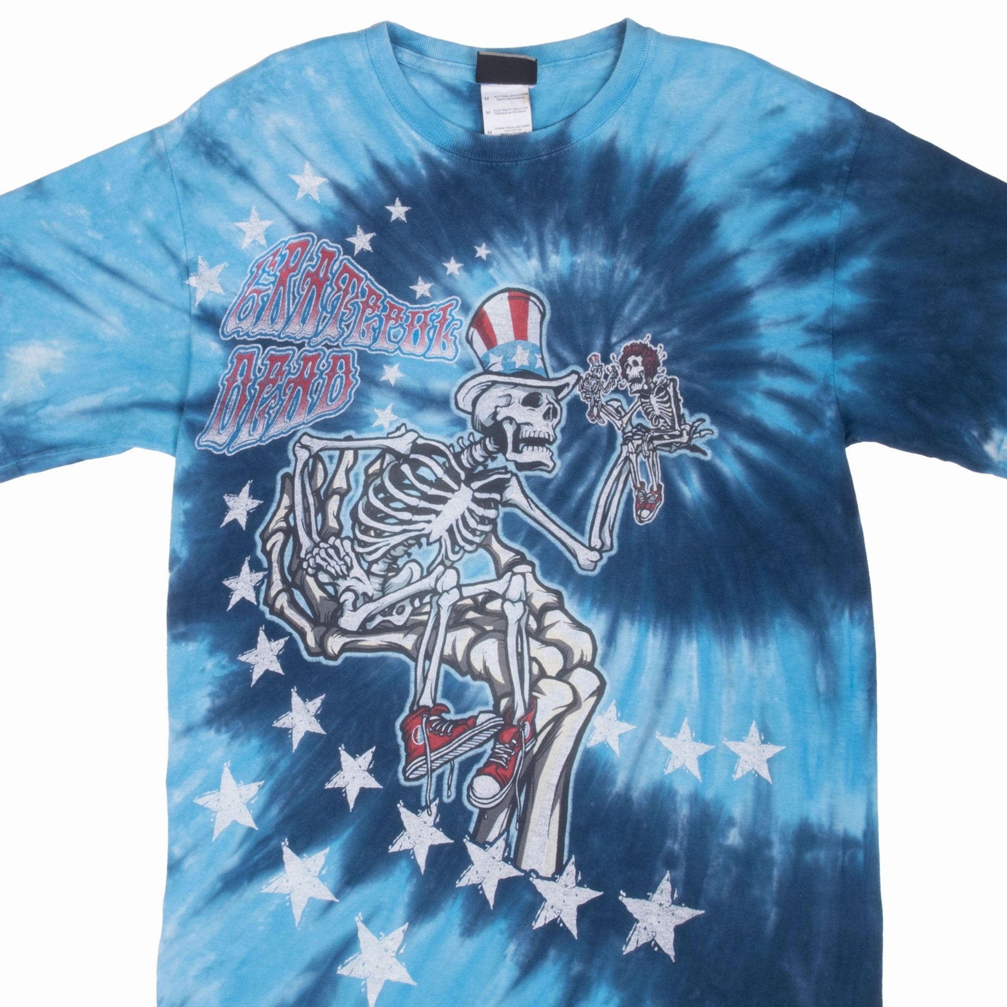 Daily Casual VINTAGE GRATEFUL DEAD TIE DYE LIQUID BLUE TEE SHIRT 2001 MEDIUM
