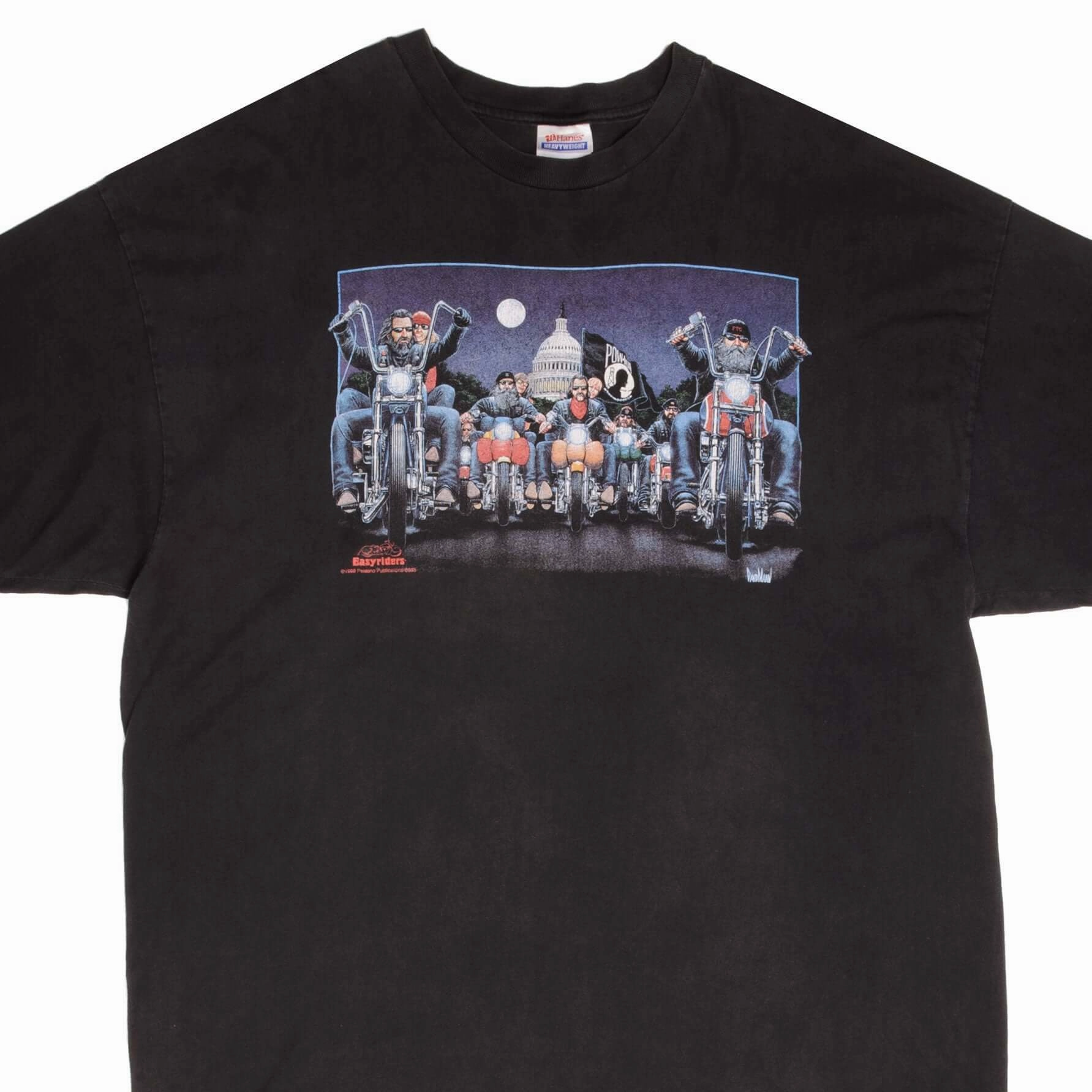 Pocket Detailing RelaxedFit VINTAGE BIKER EASY RIDERS POW MIA TEE SHIRT 1999 SIZE 2XL