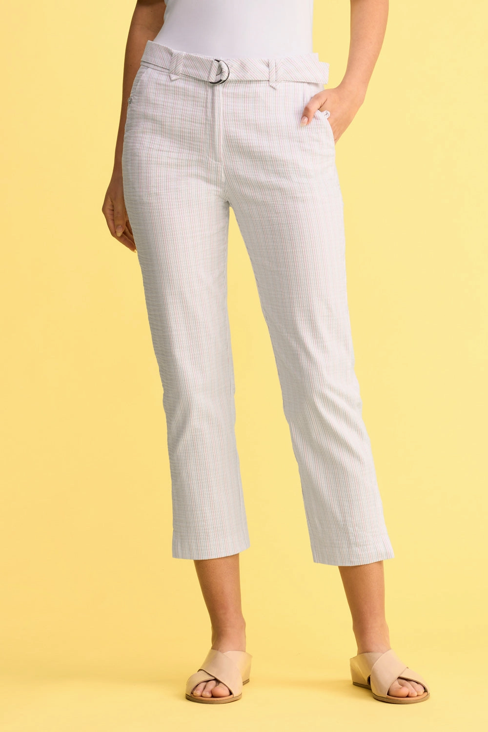 Seersucker Stripe Capri Pant - Gelati Stripe Versatile Design Premium Look