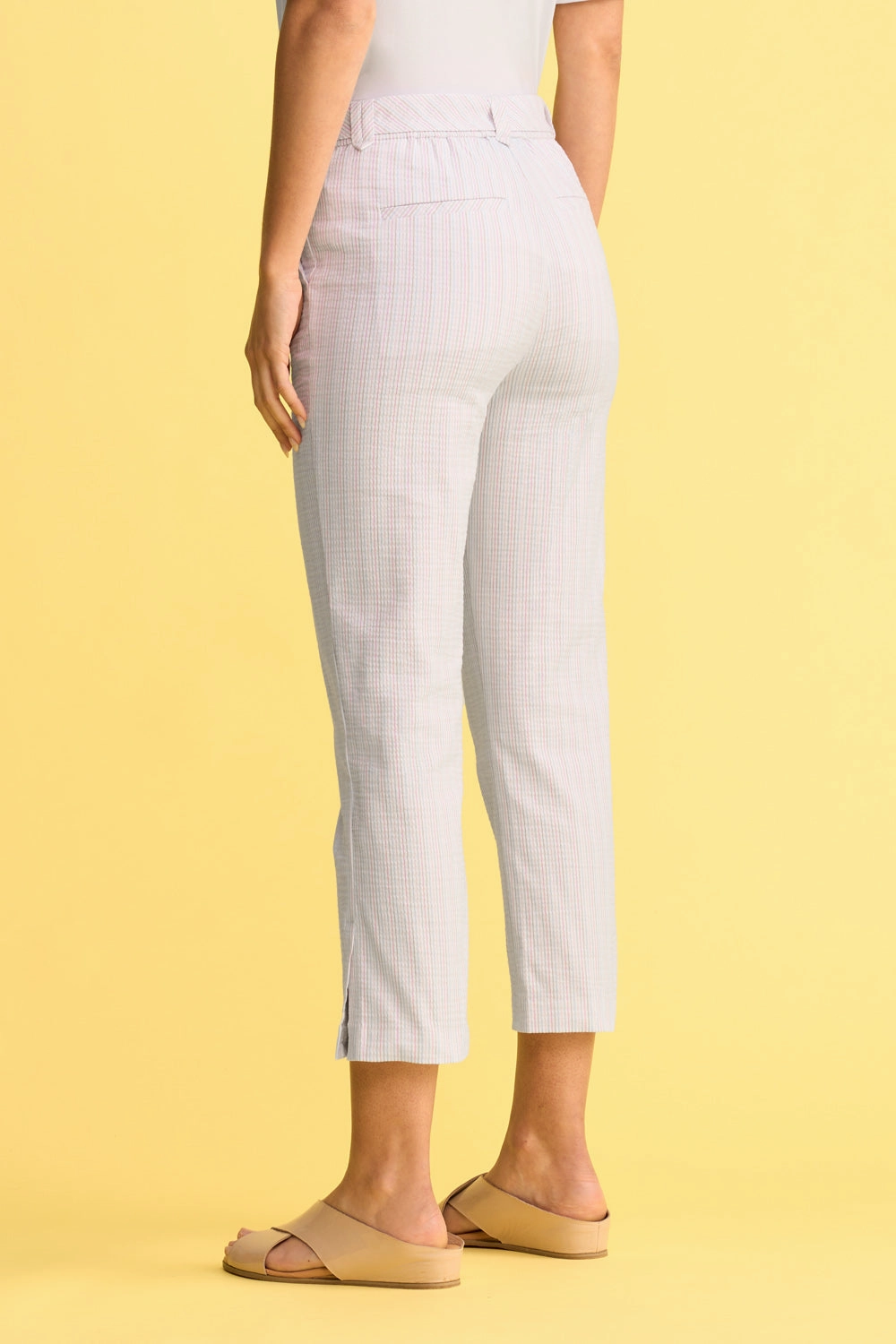 Seersucker Stripe Capri Pant - Gelati Stripe All Around Fit