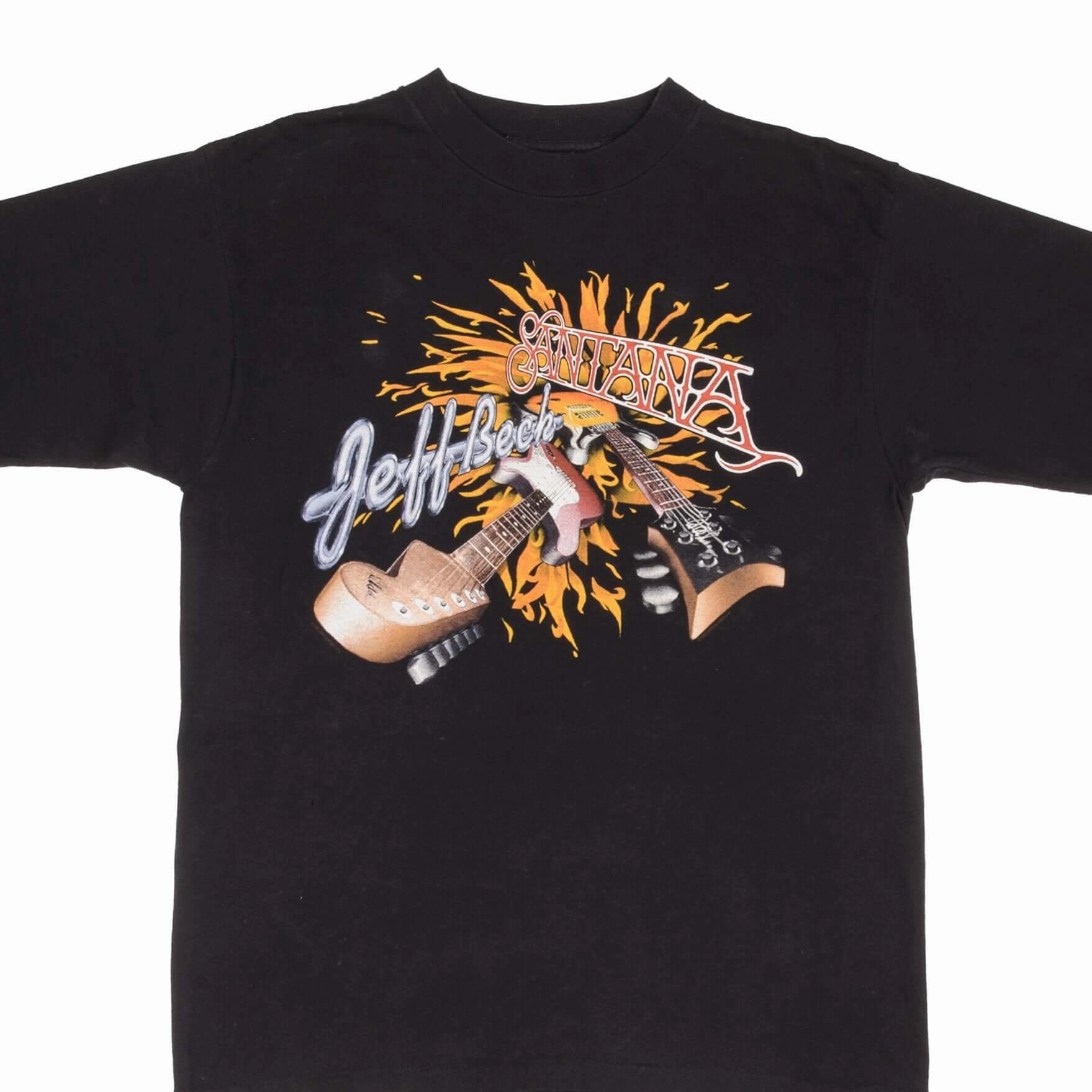 VINTAGE JEFF BECK SANTANA TOUR 1996 TEE SHIRT SIZE LARGE MADE IN USA UltraLightweight