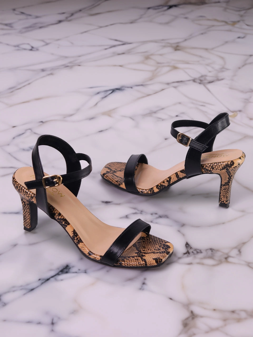 Slip On Style High Heel Shoes Catalina Beige Kitten Heels