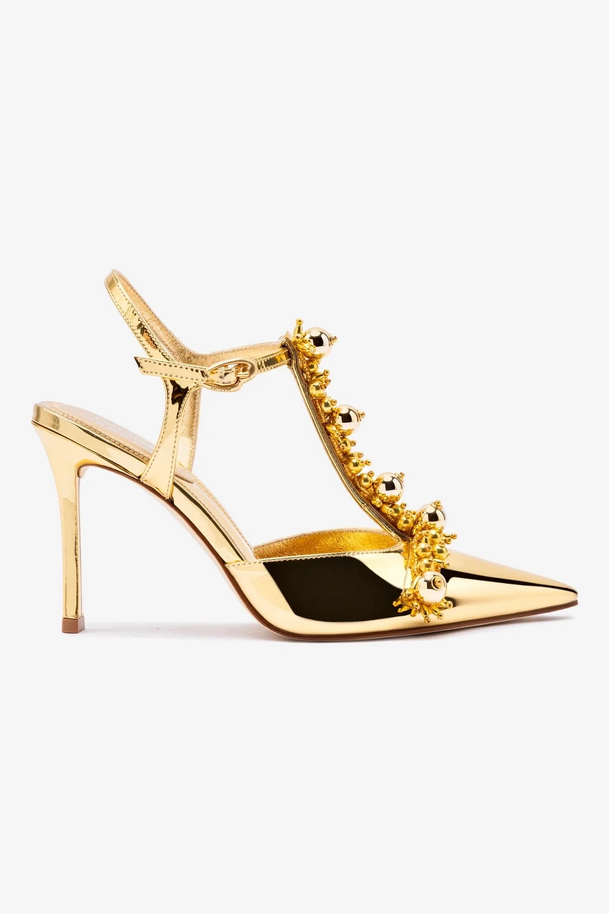 Wedge Heel Larroud?? x Libertine Pump In Gold Specchio and Golden Balls
