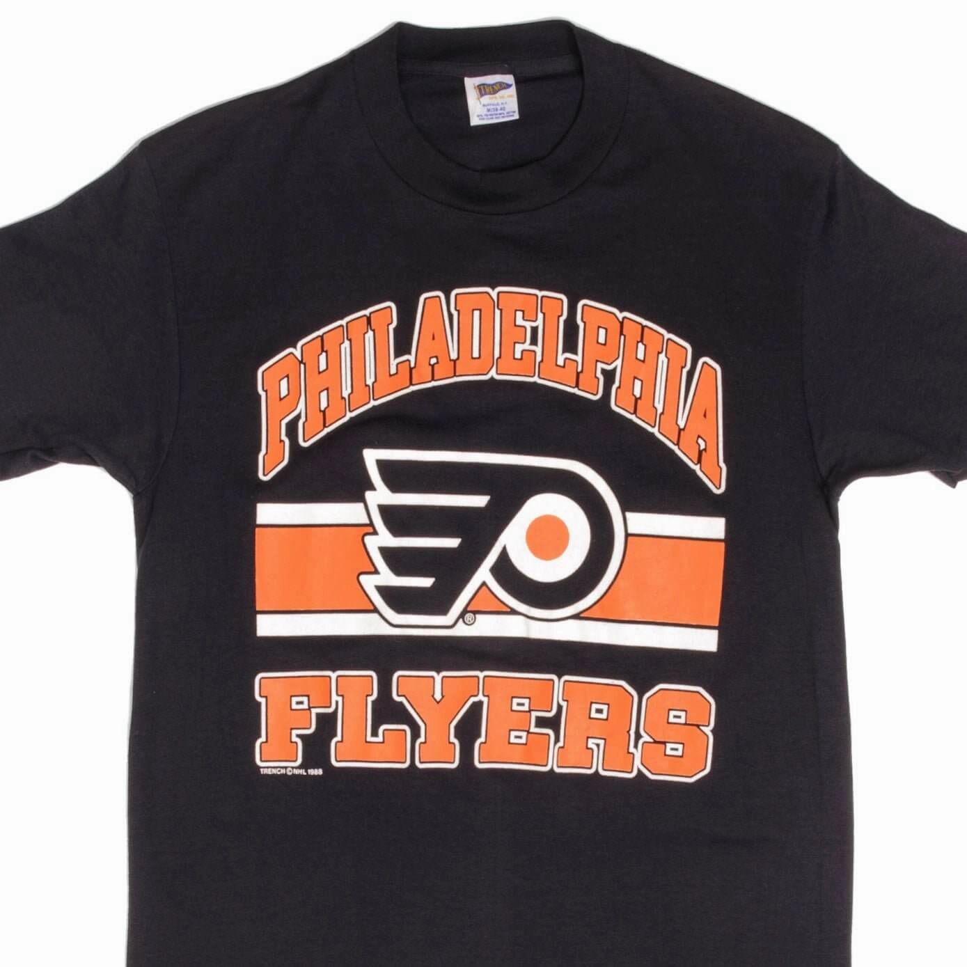 VINTAGE  NHL PHILADELPHIA FLYERS 1988 TEE SHIRT SIZE SMALL MADE IN USA MicroPiqueKnit