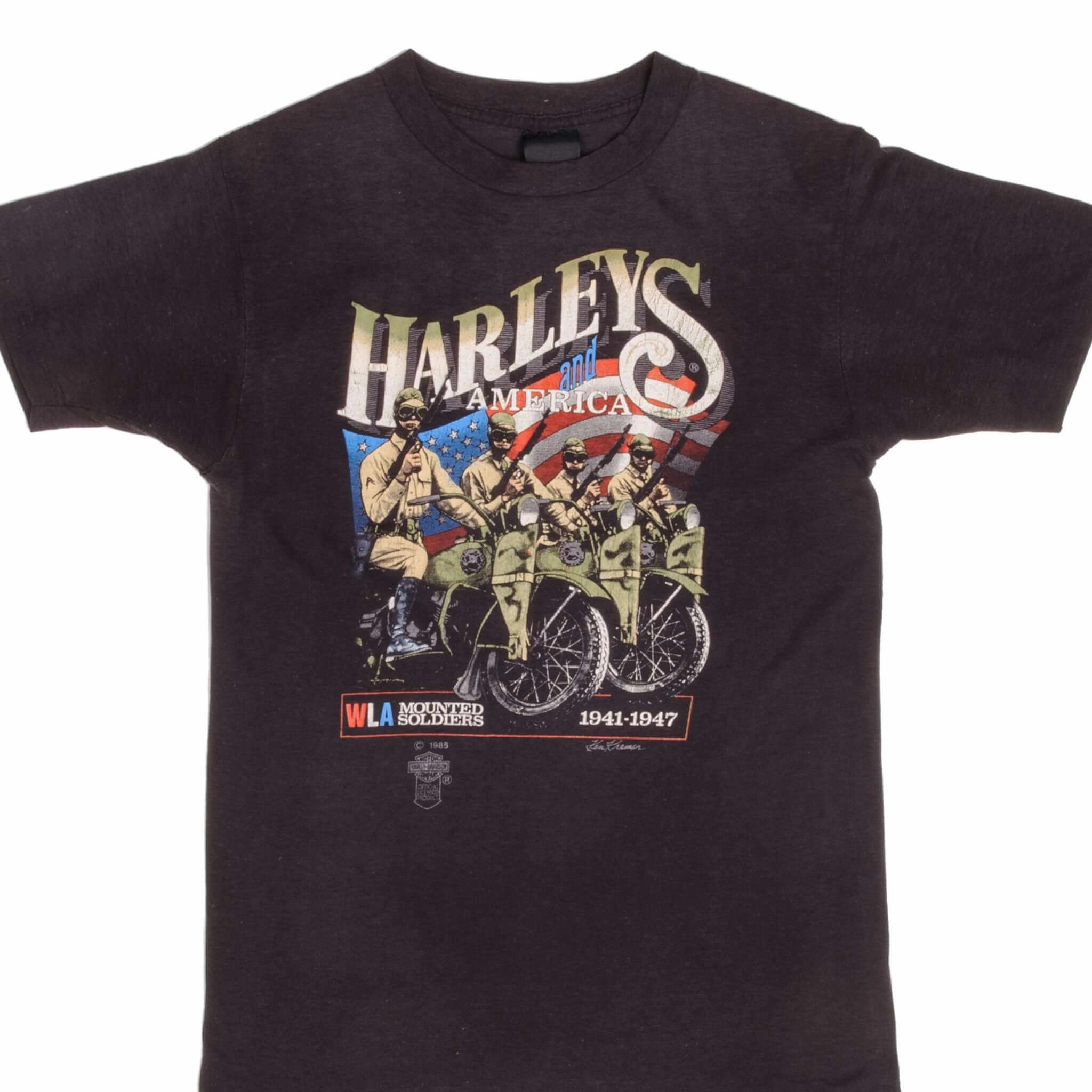 VINTAGE  3D EMBLEM HARLEY DAVIDSON TEE SHIRT 1985 SIZE SMALL MADE IN USA Basic Comfort