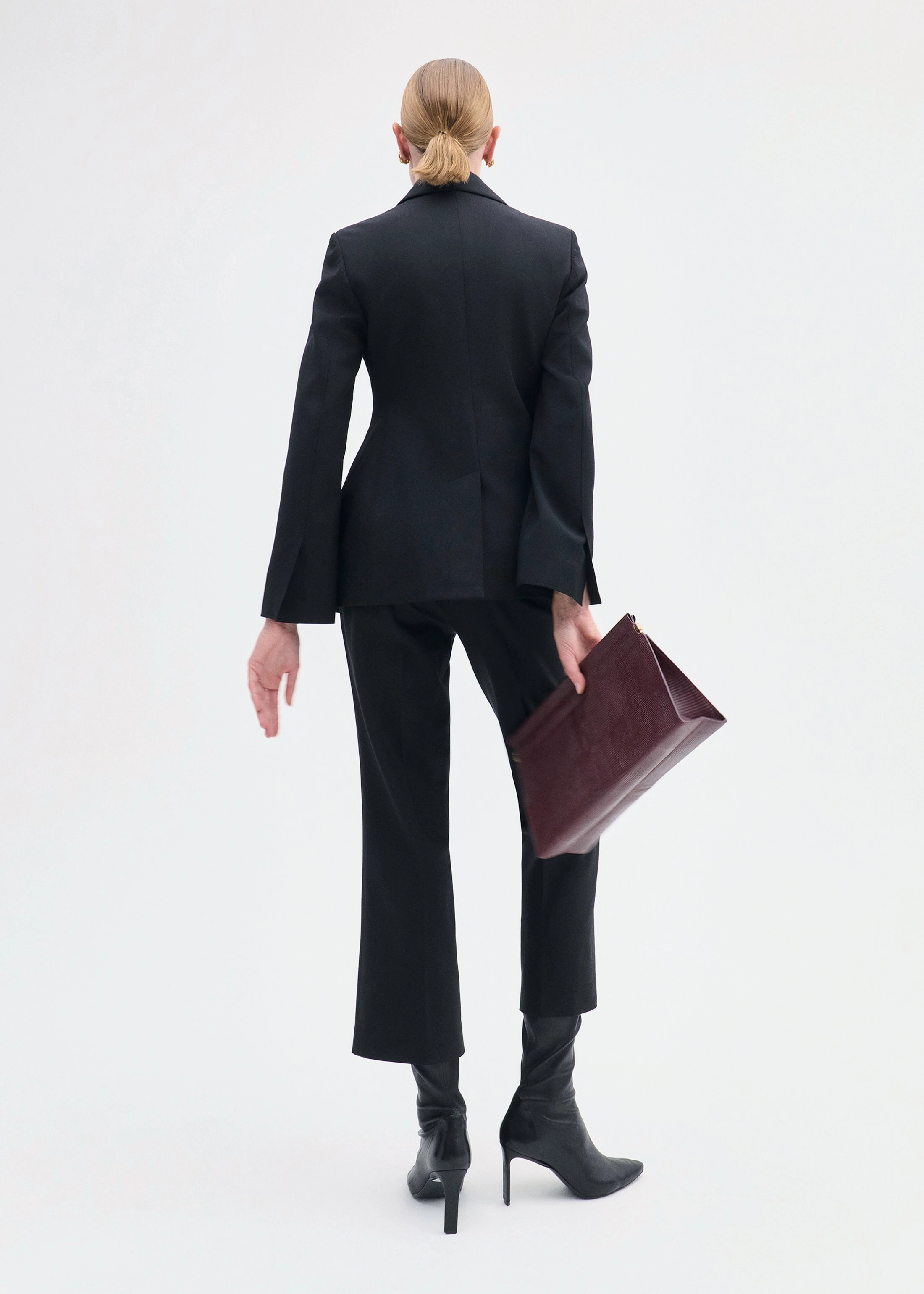 All Daywear Spectacles Double Breasted Fitted Blazer in Virgin Wool - Black