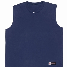 Active Style VINTAGE NIKE BASKETBALL CENTER SWOOSH NAVY BLUE TANK TOP TEE SHIRT 2000S XL