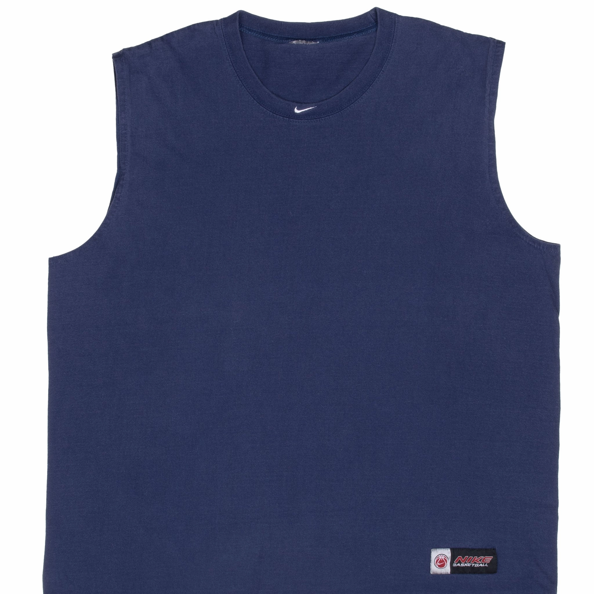 Active Style VINTAGE NIKE BASKETBALL CENTER SWOOSH NAVY BLUE TANK TOP TEE SHIRT 2000S XL