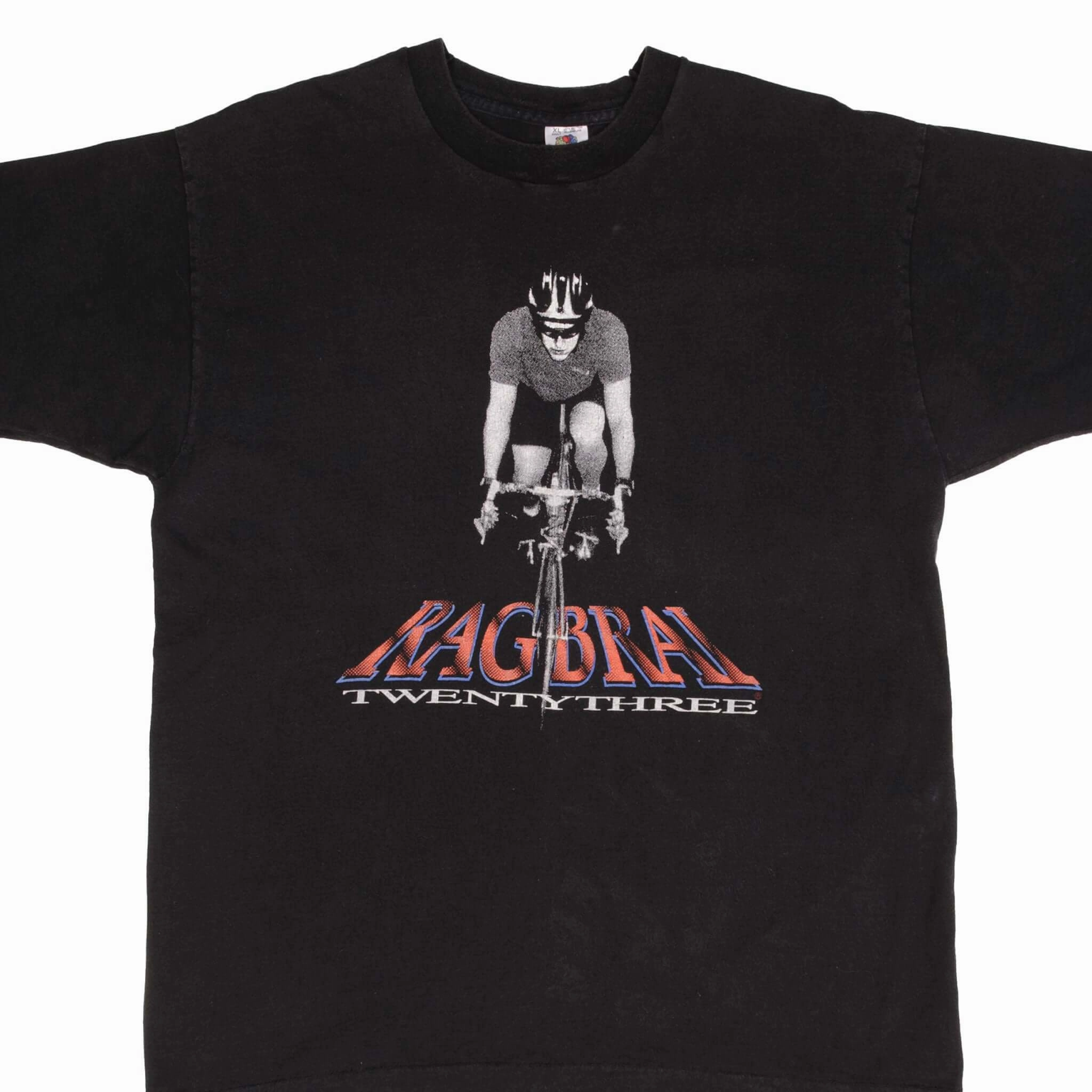 VINTAGE RAG BRAI 23 1995 CYCLING TEE SHIRT SIZE XL MADE IN USA Fit Flex birthday party