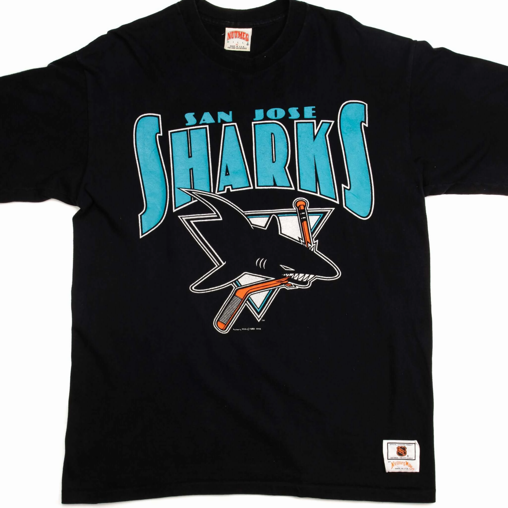 Casual Comfort Look Fashion Essential VINTAGE NHL SAN JOSE SHARKS TEE SHIRT 1991 SIZE XL MADE IN USA