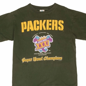 Minimalist Apparel Reinforced Hemline VINTAGE NFL GREEN BAY PACKERS SUPER BOWL CHAMPIONS 1997 TEE SHIRT SIZE LARGE