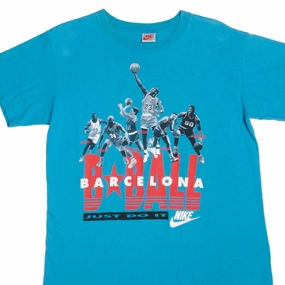 polo neck VINTAGE NIKE BASKETBALL DREAM TEAM BARCELONA TEE SHIRT 1987-1994 LARGE MADE USA