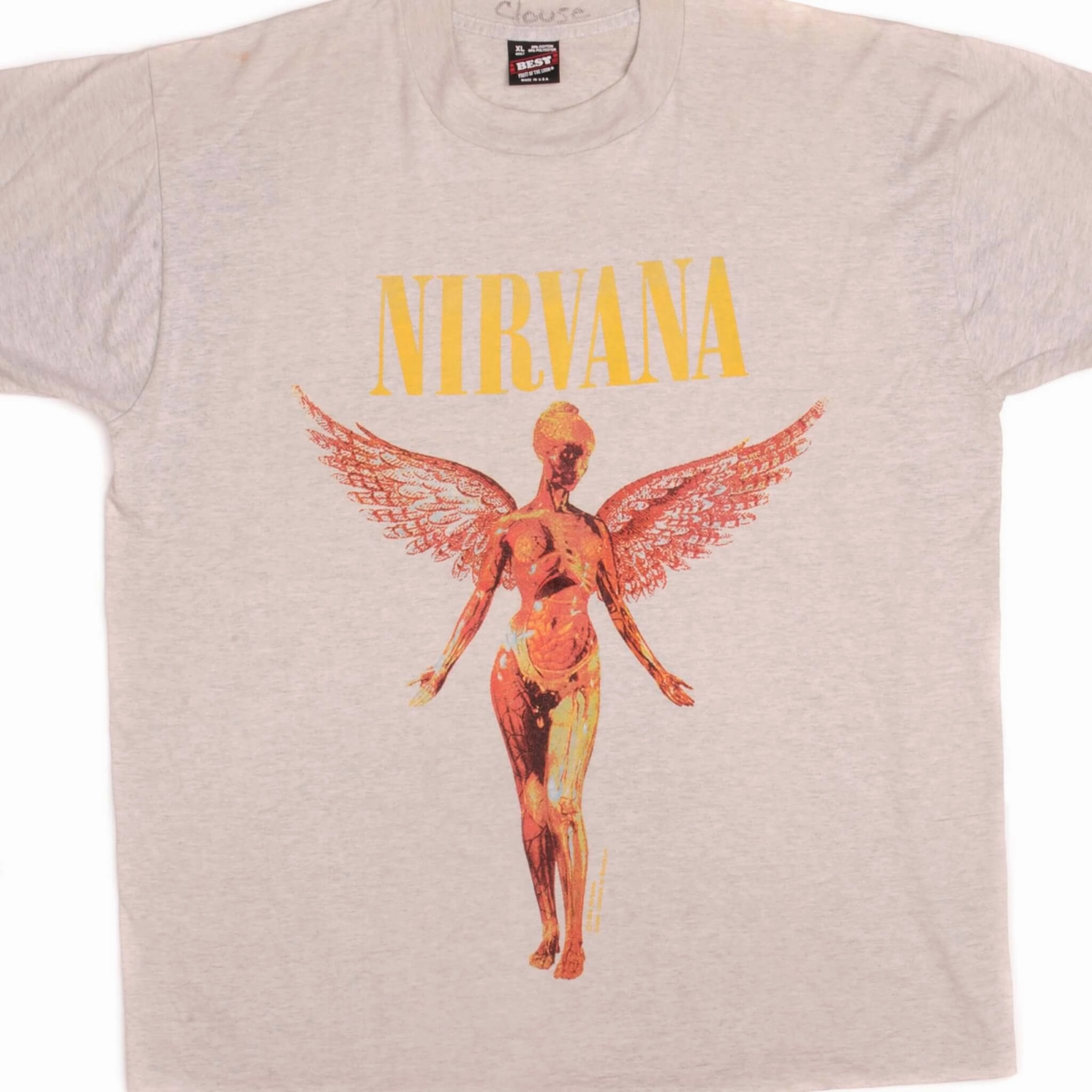 VINTAGE NIRVANA IN UTERO TEE SHIRT 1994 SIZE XL MADE IN USA Soft and Stretchy Microfiber Blend