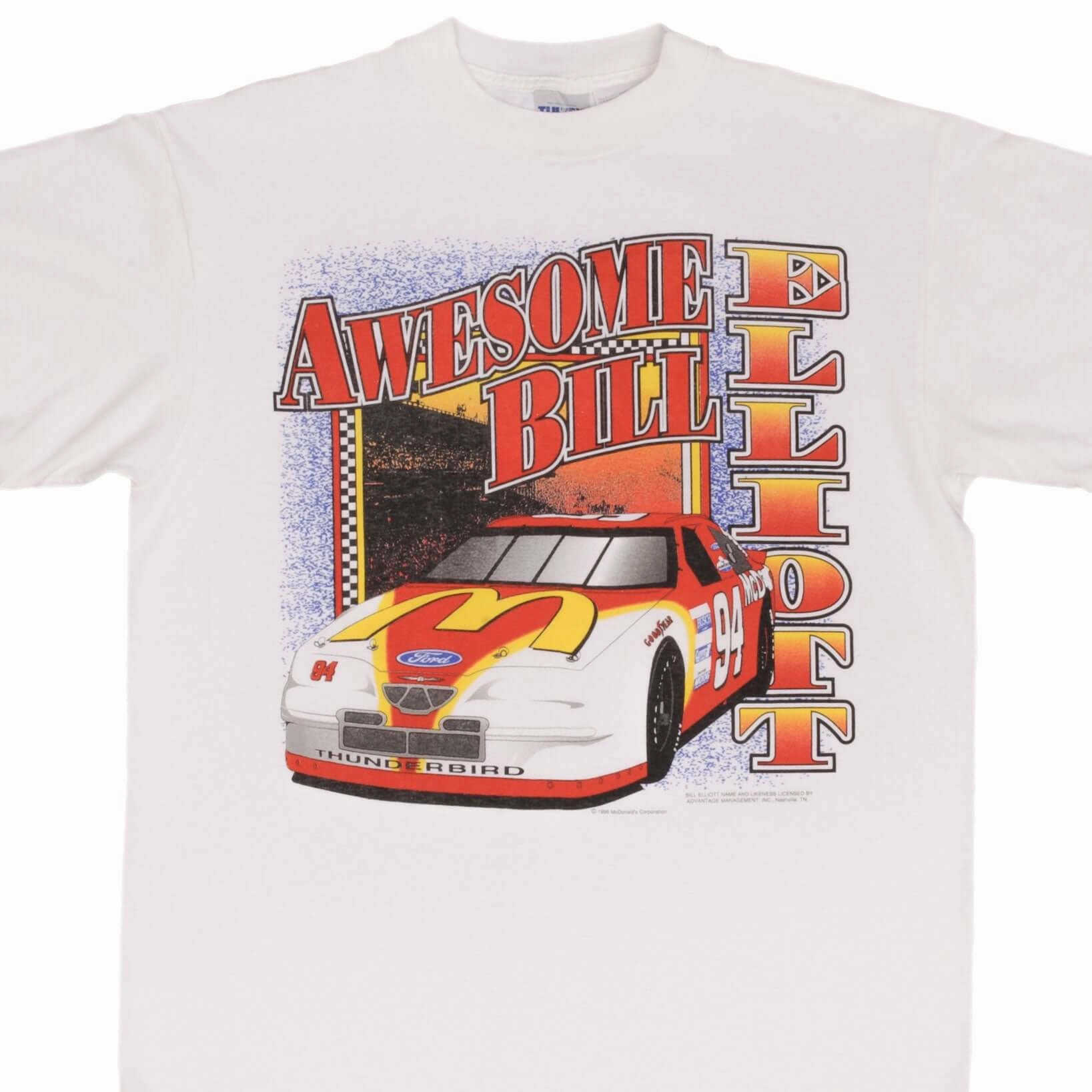 VINTAGE NASCAR BILL ELIOTT MCDONALD'S TEE SHIRT 1996 SIZE LARGE Hydrophobic coating