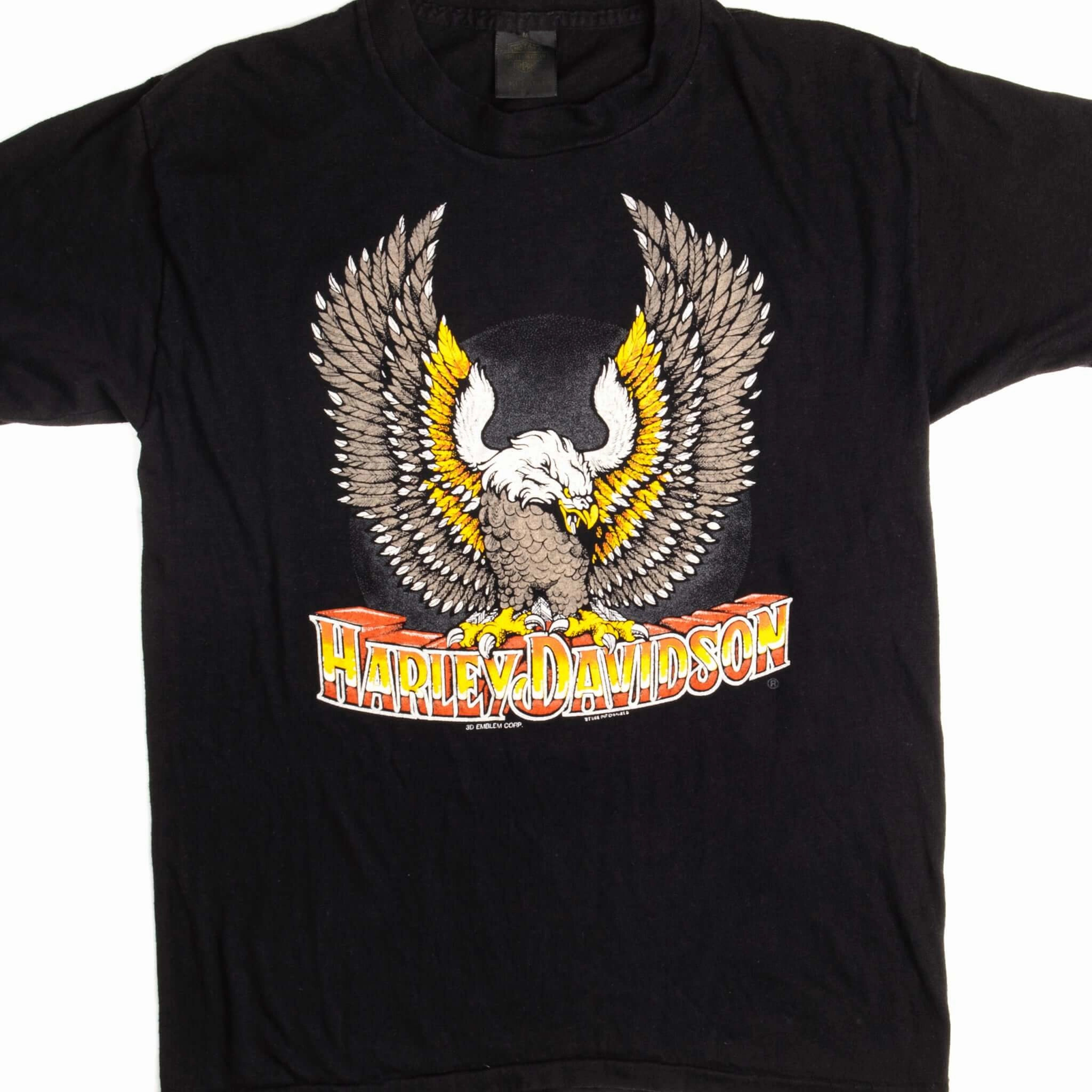 VINTAGE 3D EMBLEM HARLEY DAVIDSON TEE SHIRT 1980s SIZE SMALL MADE IN USA Fresh Trend Effortless Comfort Wear