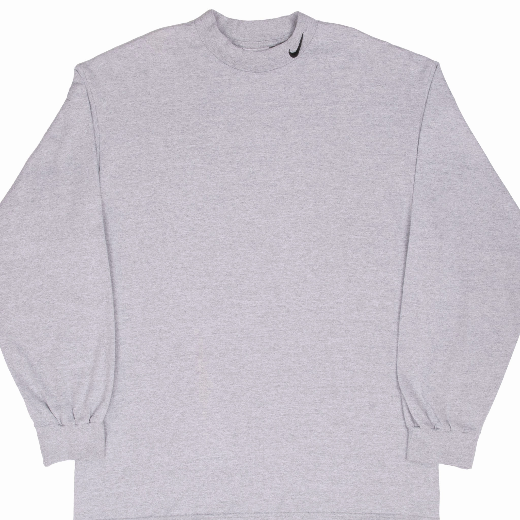 VINTAGE NIKE LONG SLEEVE TURTLE NECK GREY TEE SHIRT 1990S LARGE MADE USA Comfortable Shape