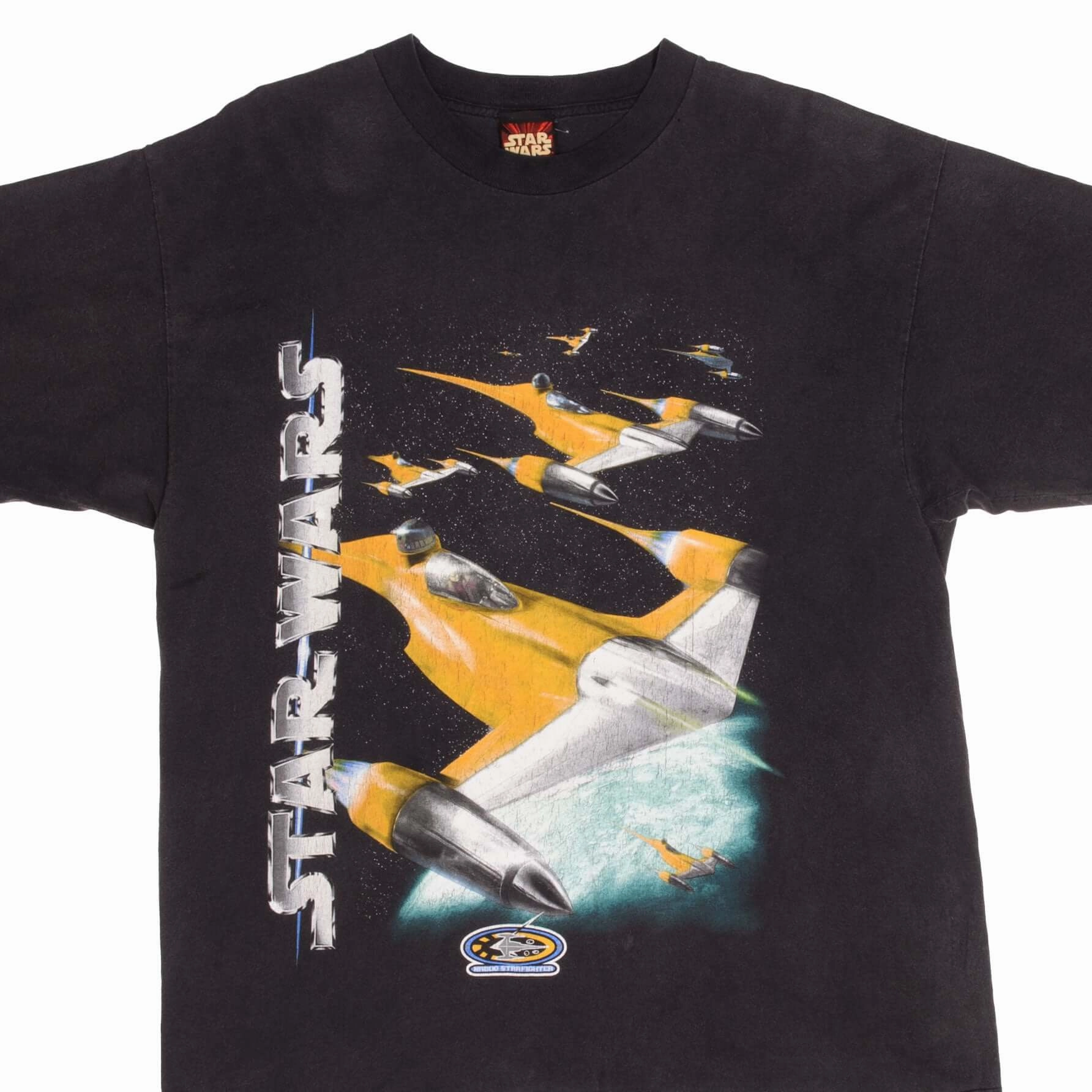 VINTAGE STAR WARS EPISODE 1 NABOO STARFIGHTER 1999 TEE SHIRT SIZE XL Fashion Fit RecycledBlend