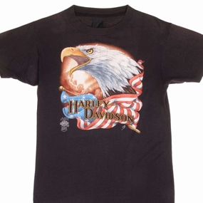 Soft Breathable VINTAGE HARLEY DAVIDSON 1986 TEE SHIRT SIZE SMALL 3D EMBLEM MADE IN USA