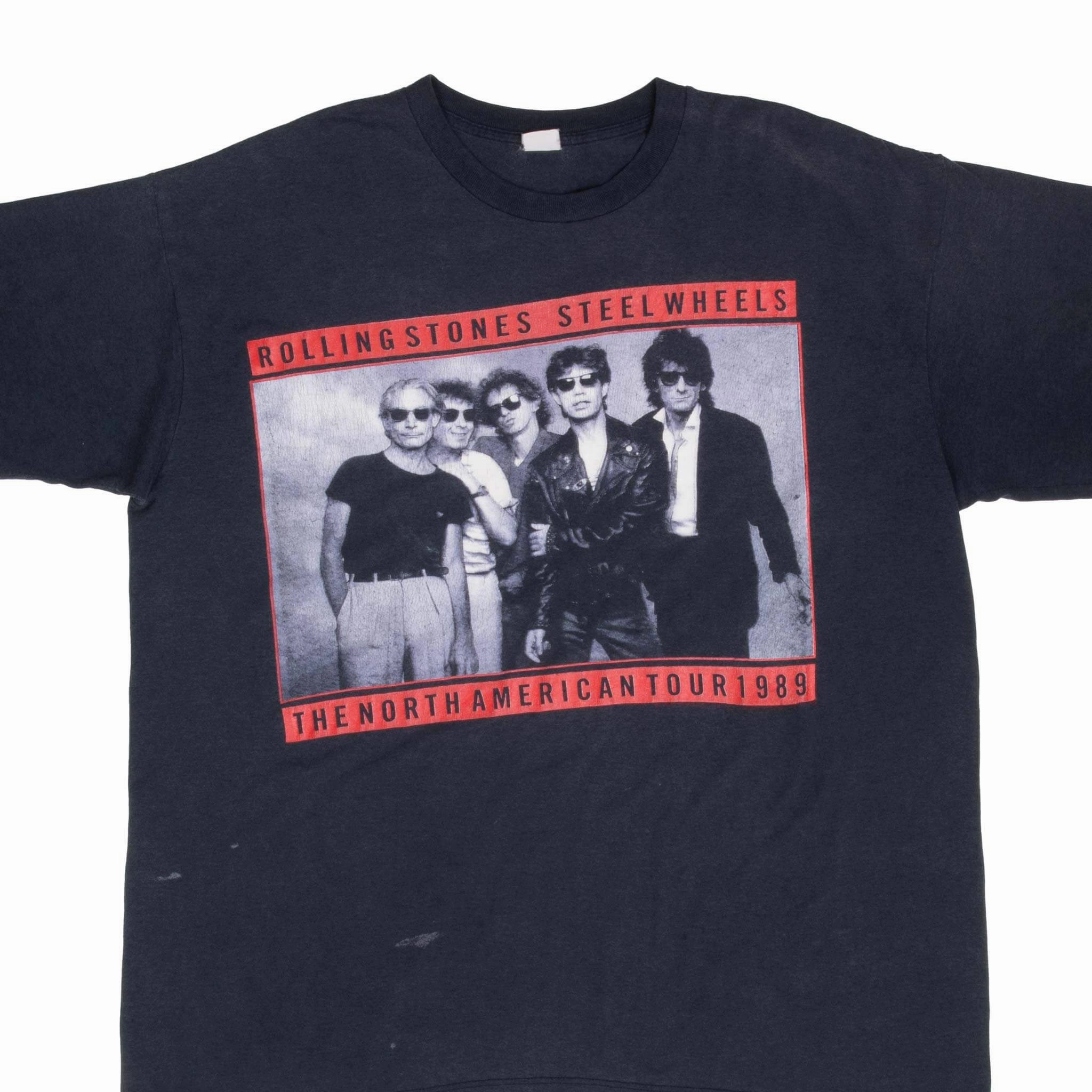 VINTAGE THE ROLLING STONES NORTH AMERICAN TOUR 1989 TEE SHIRT XL MADE IN USA Dimensional Stability Weave
