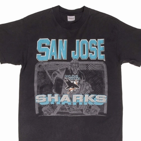 cyber monday VINTAGE NHL SAN JOSE SHARKS TEE SHIRT 1990S SIZE MEDIUM MADE IN USA
