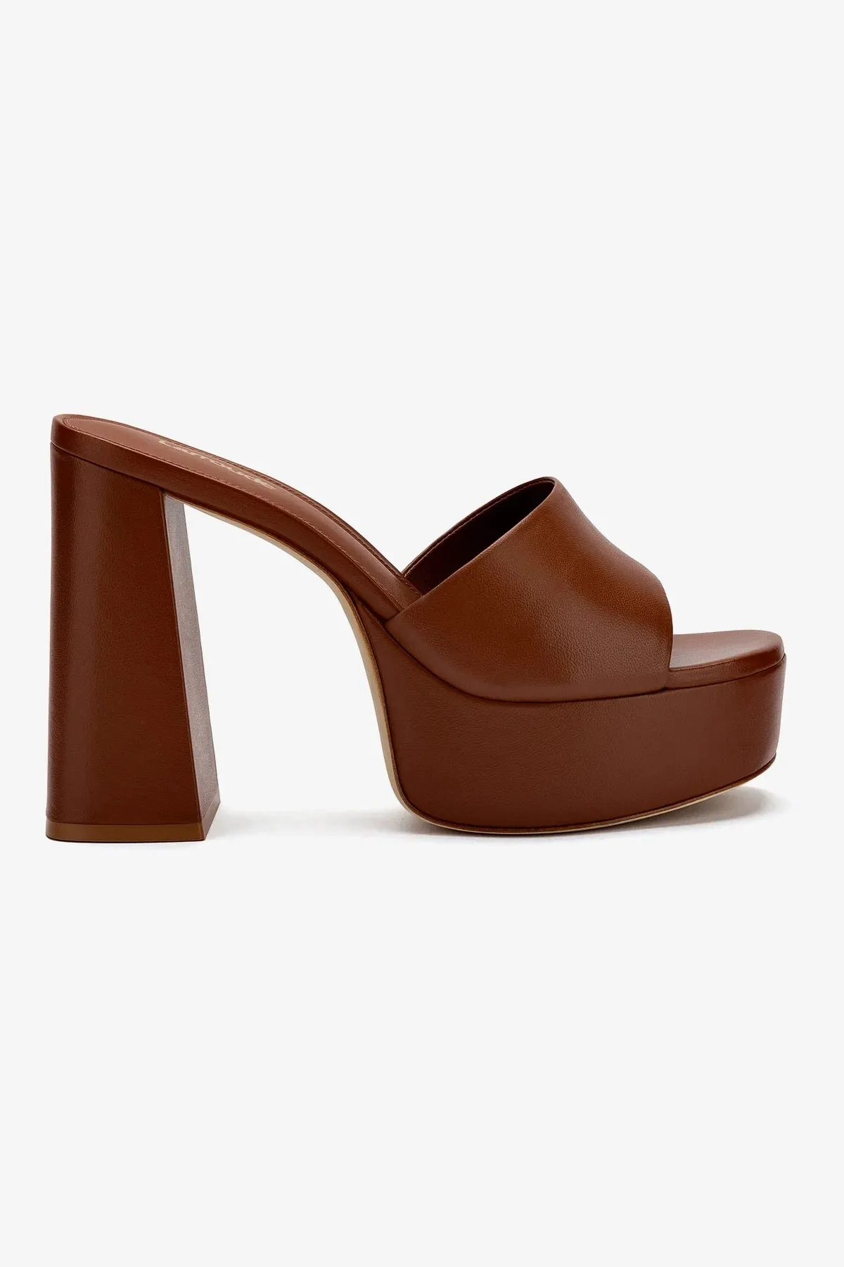 Dolly Mule In Caramel Leather Quiet Comfort Chic Look