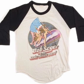 VINTAGE ORIGINAL BOB SEGER & THE SILVER BULLET BAND RAGLAN TEE SHIRT 1983 SIZE MEDIUM OdorResistant Fabric Cozy Layers