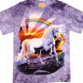 Anti Bacterial Treatment Sporty Flex VINTAGE TIE-DYE THE MOUNTAIN UNICORN TEE SHIRT SIZE MEDIUM