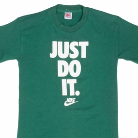 VINTAGE NIKE JUST DO IT GREEN TEE SHIRT LATE 1980S SMALL MADE IN USA Unisex versatility Sleek Fit Wear