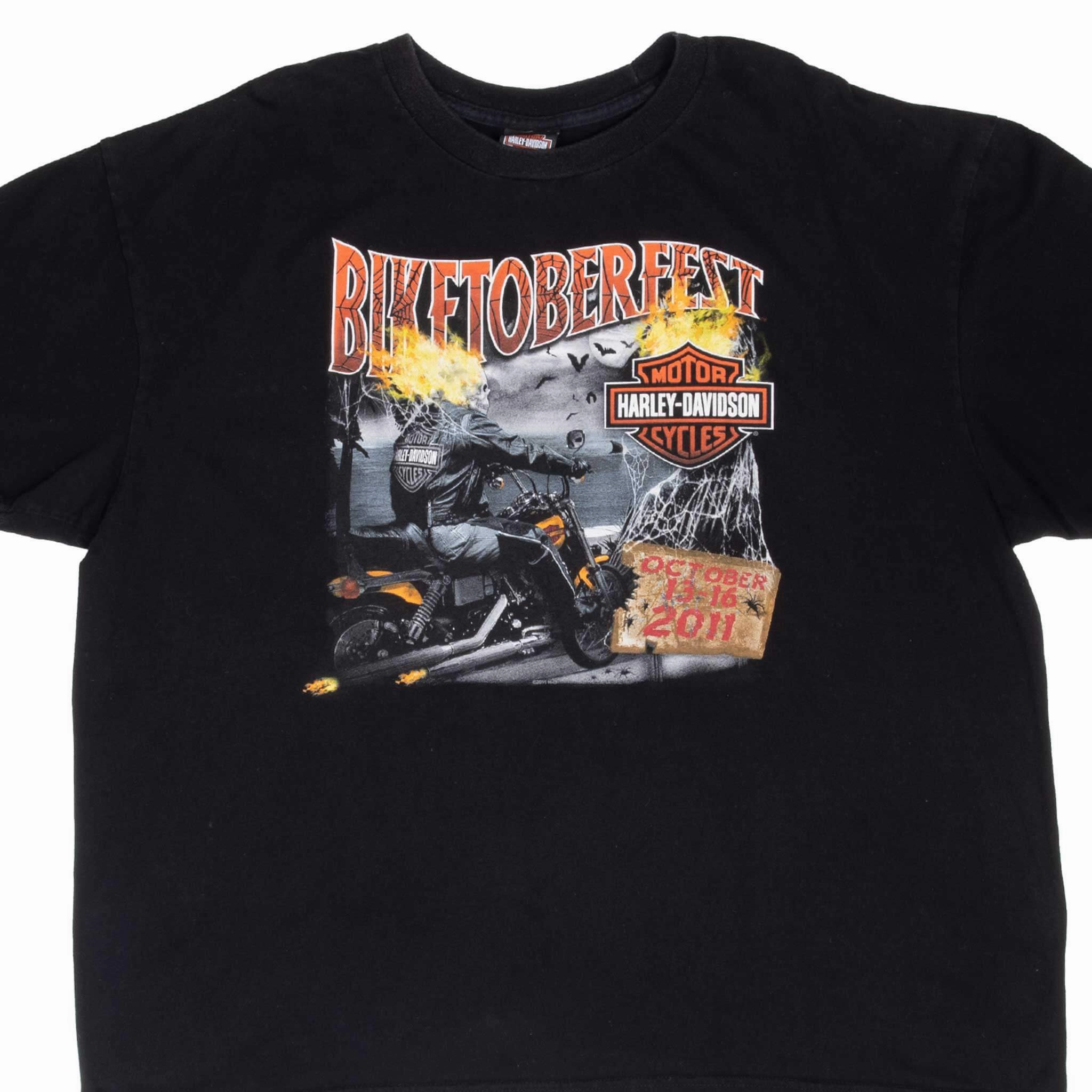 VINTAGE HARLEY DAVIDSON BIKETOBERFEST TEE SHIRT 2011 3XL Cozy Hug Trendy Casual Wear