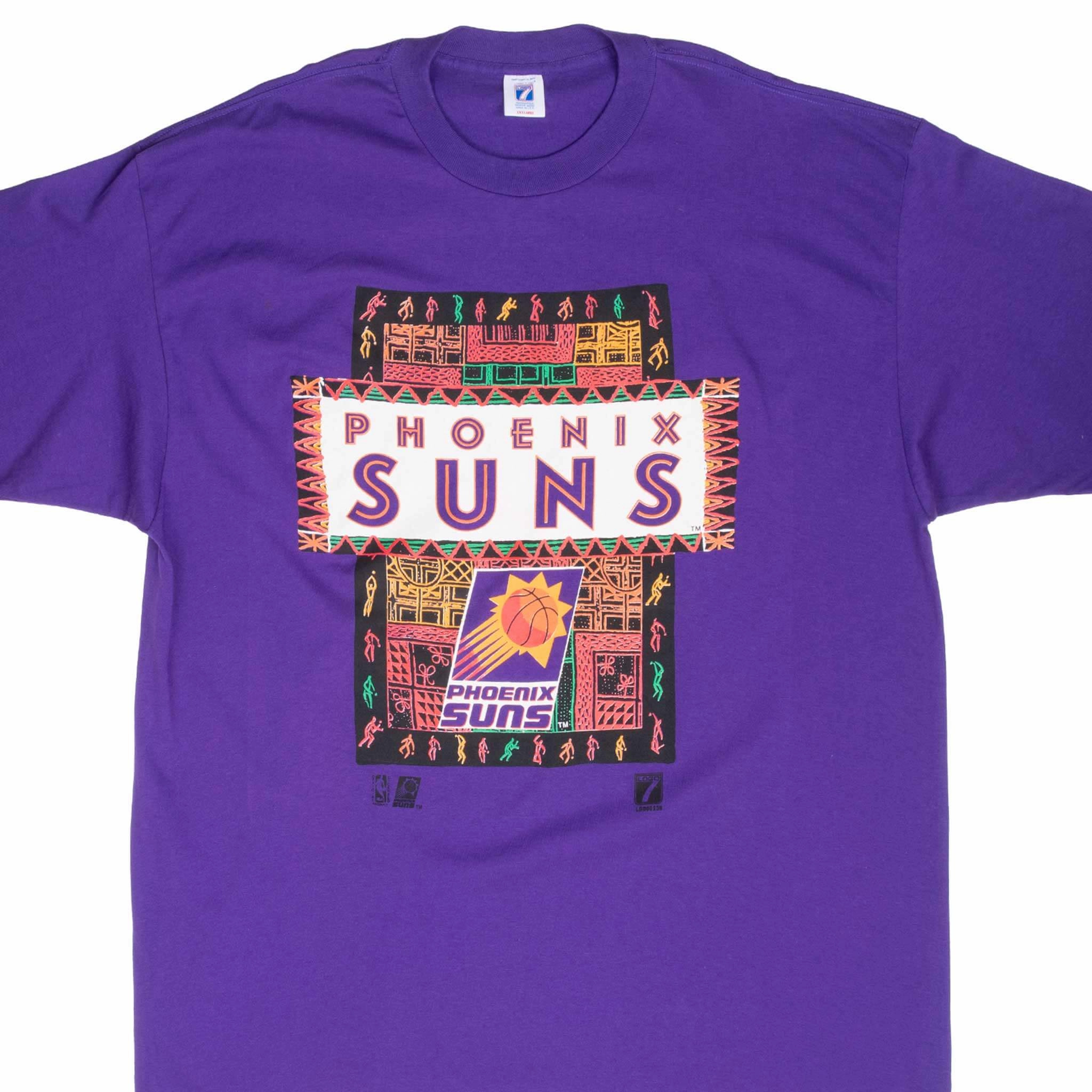 VINTAGE NBA PHOENIX SUNS 1990S PURPLE TEE SHIRT 2XL MADE IN USA Effortless Comfort Natural Fiber Blend