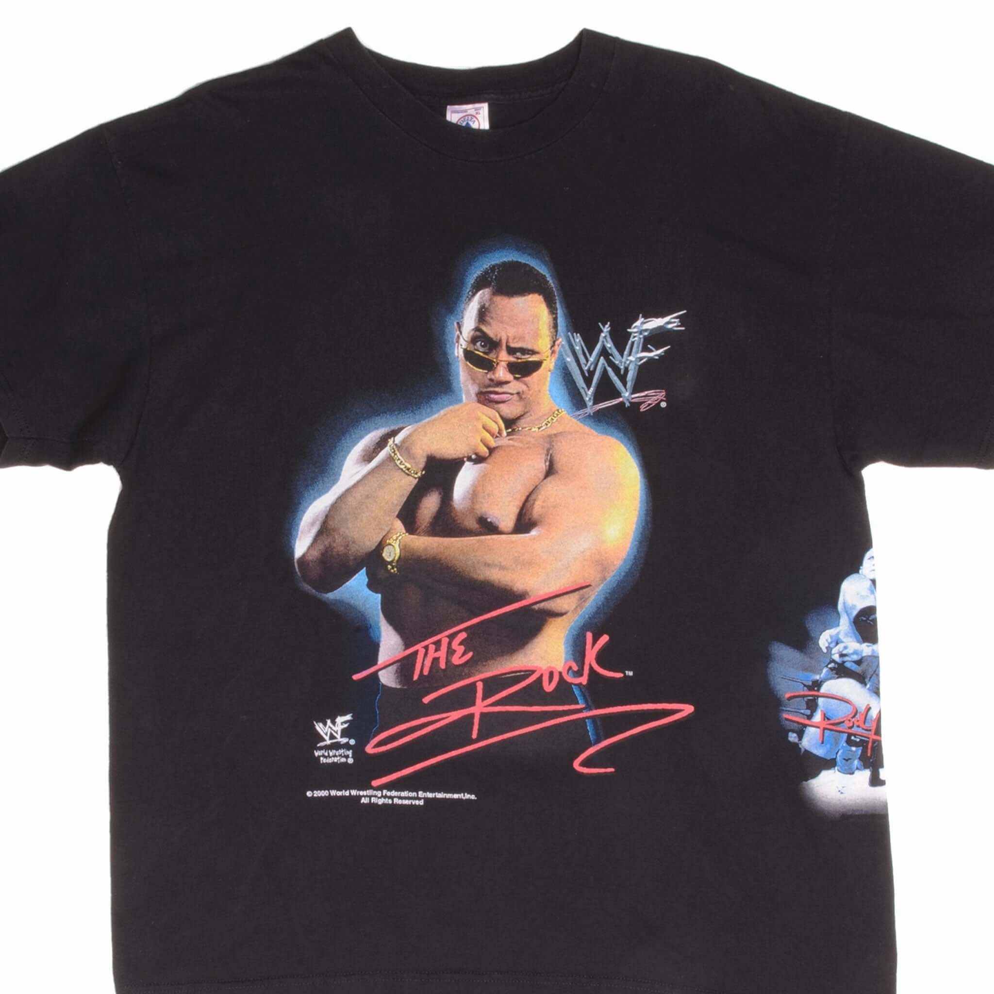 VINTAGE WWE WWF THE ROCK TEE SHIRT 2000 SIZE XL SeamlessConstruction Soft And Comfortable