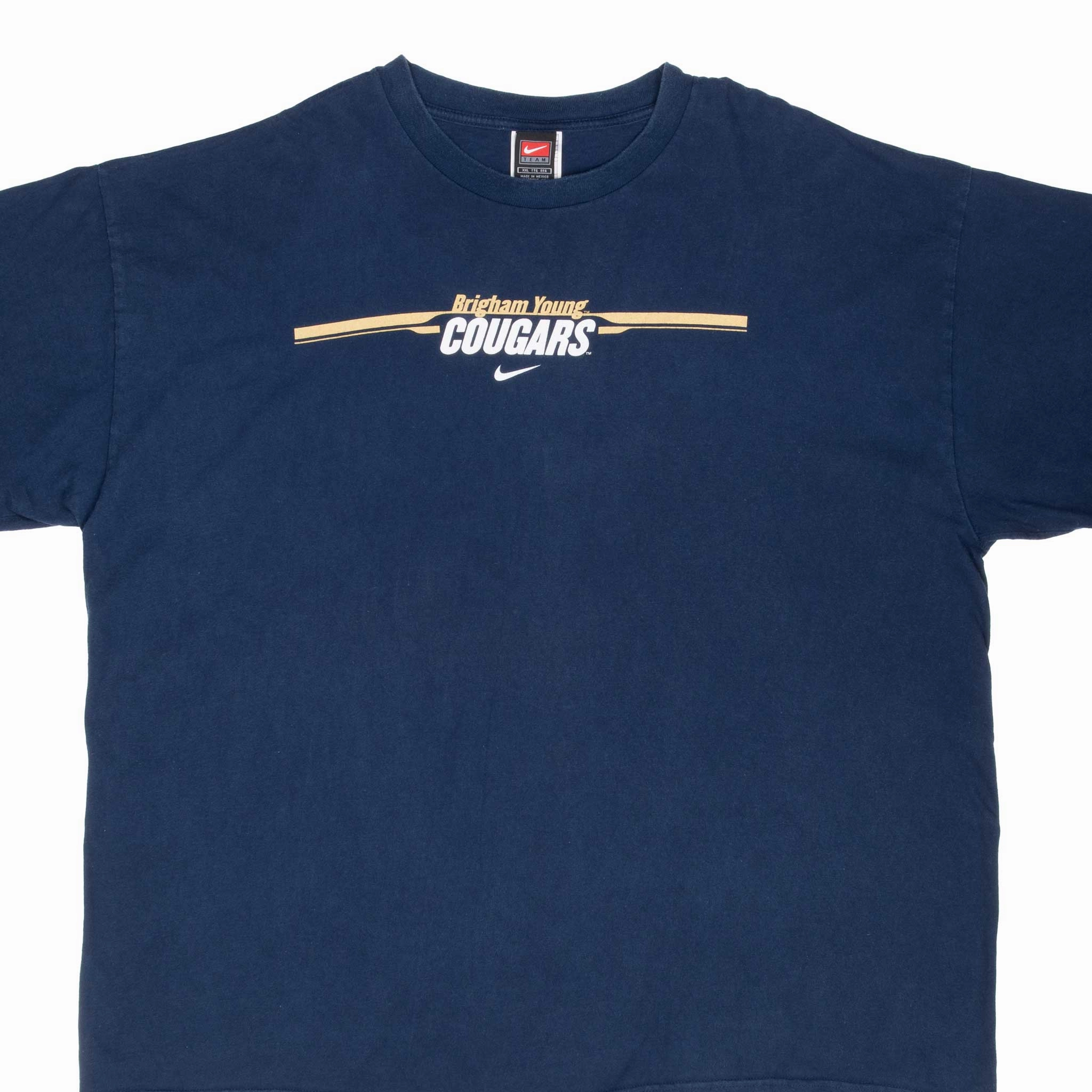 Street Comfort VINTAGE NIKE NCAA BRIGHAM YOUNG COUGARS NAVY 1990S TEE SHIRT 2XL