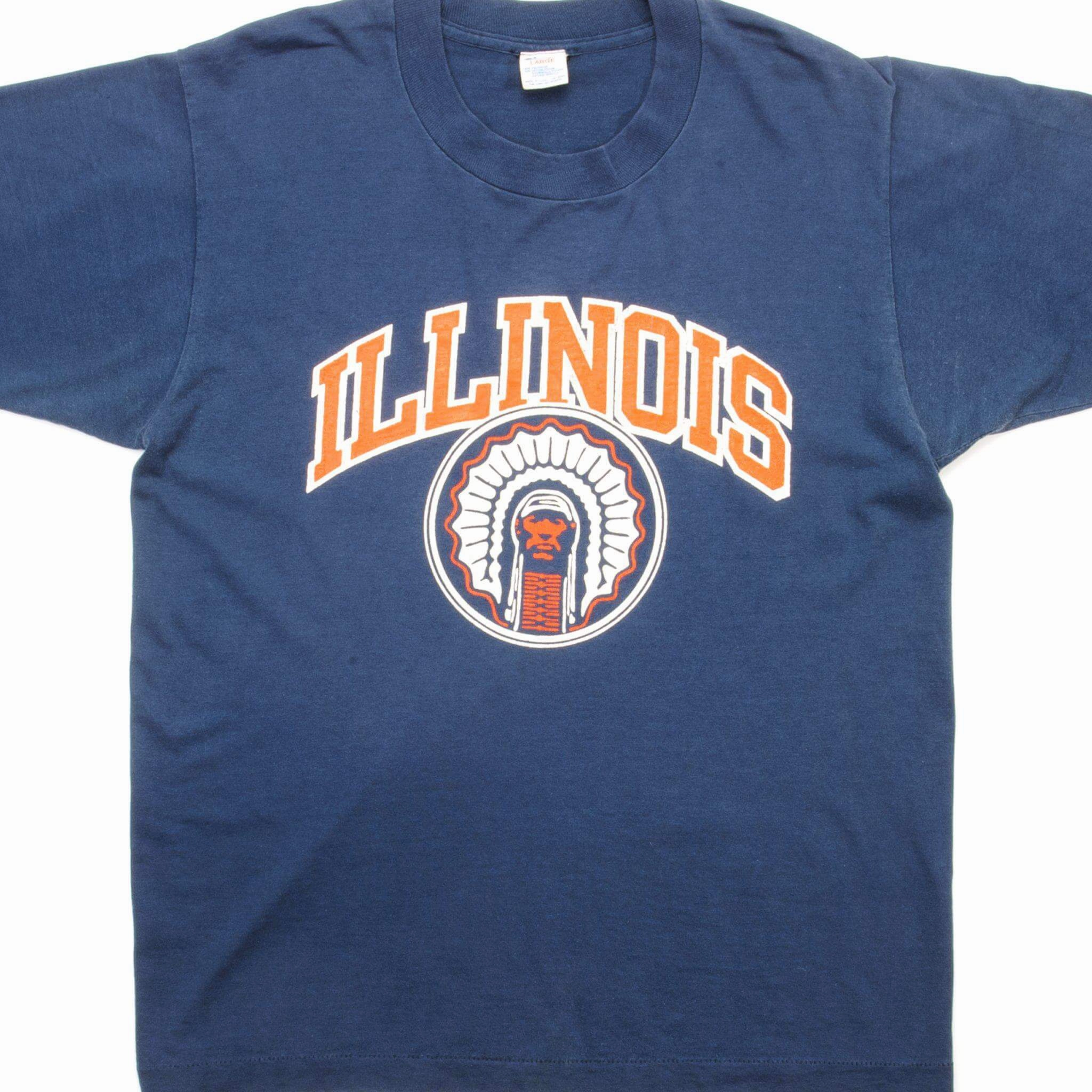 VINTAGE CHAMPION ILLINOIS UNIVERSITY TEE SHIRT 1980S SIZE MEDIUM MADE IN USA Cool Layer Wear Versatile Design
