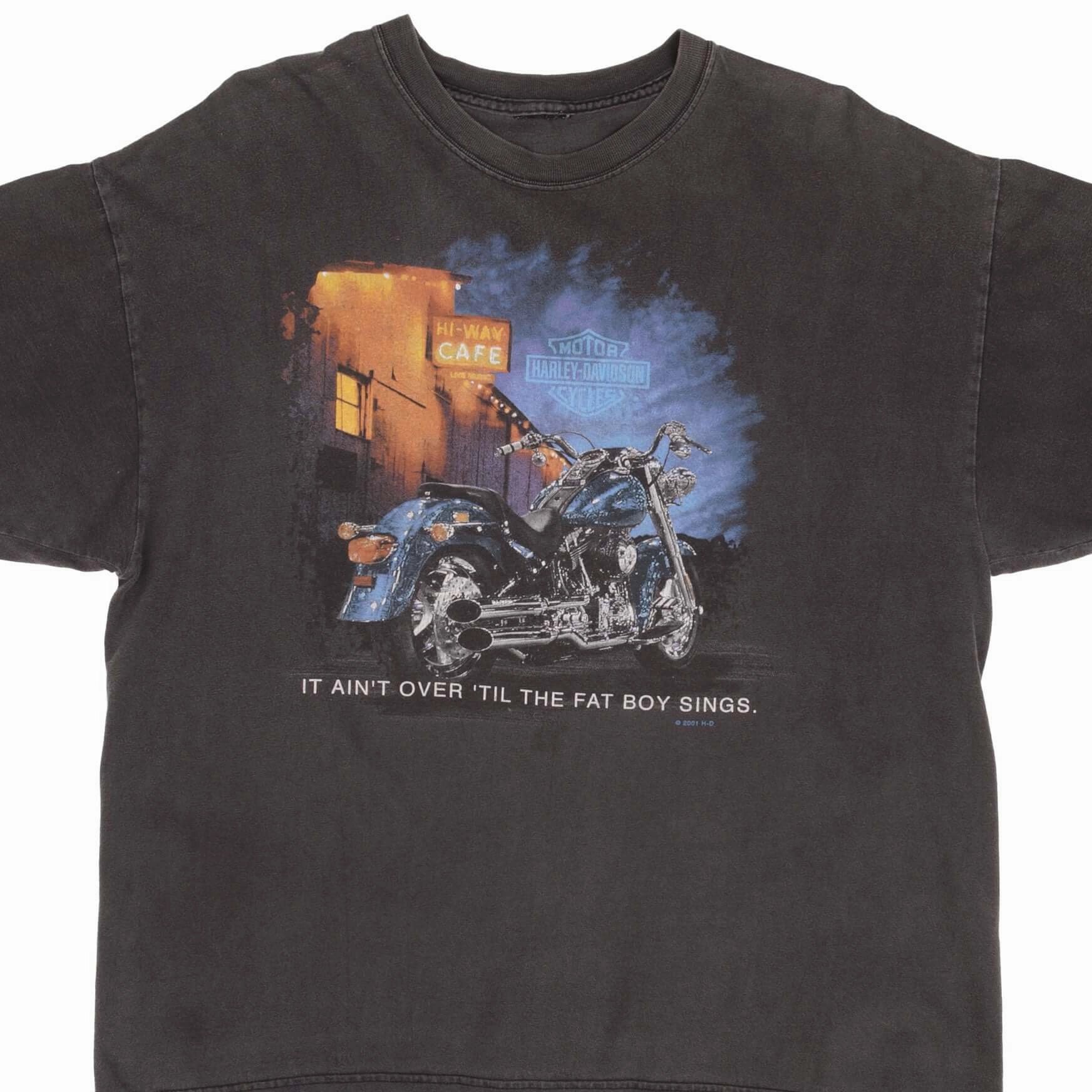 VINTAGE HARLEY DAVIDSON HI-WAY CAFE TEE SHIRT 2001 SIZE XL Roomy Comfort