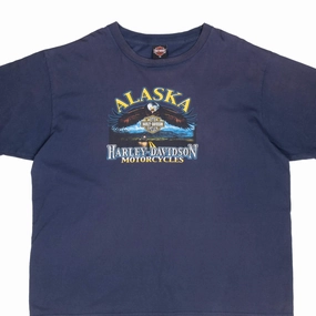 Recycled Polyester Blend VINTAGE HARLEY DAVIDSON ALASKA EAGLE TEE SHIRT 2004 3XL MADE IN USA
