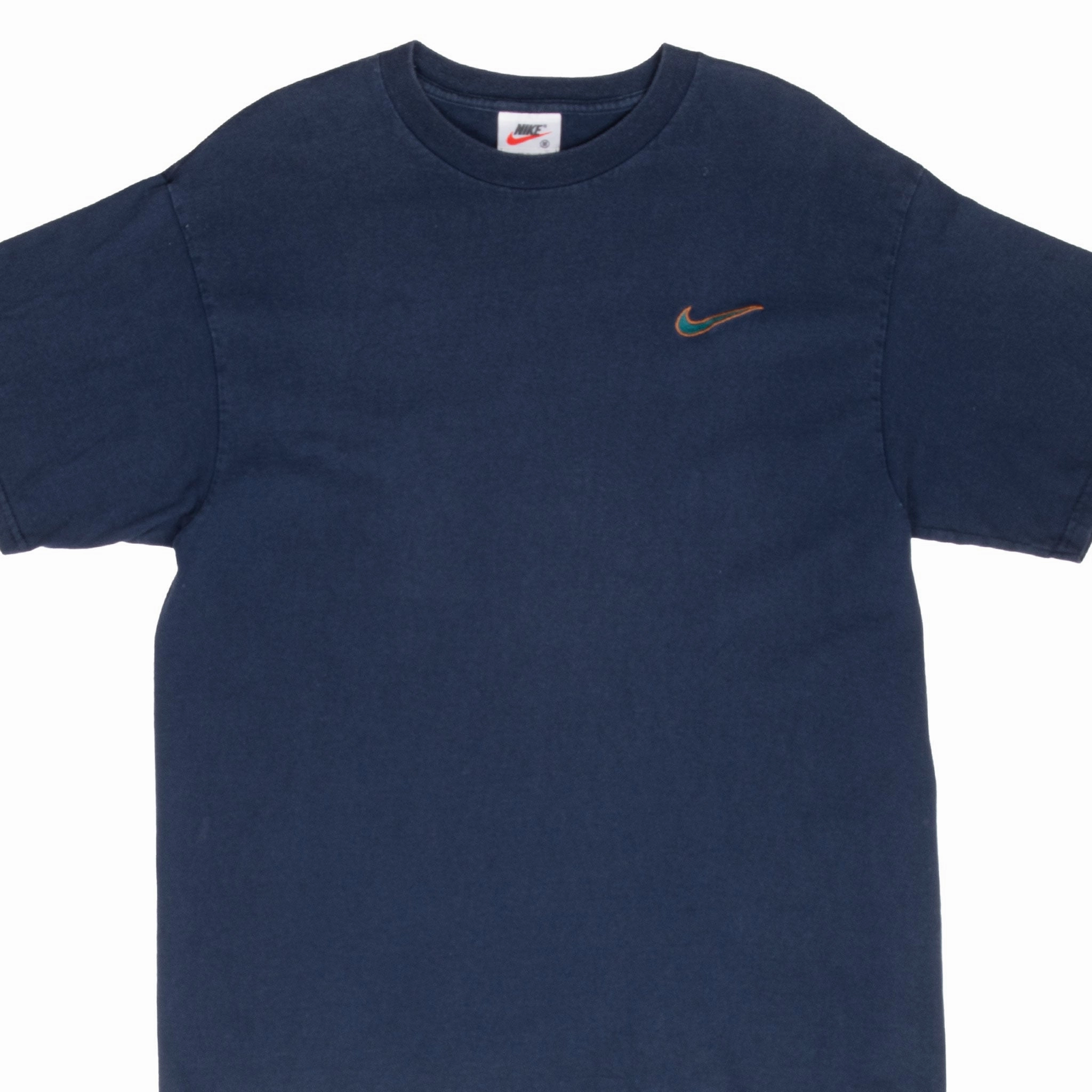 VINTAGE NIKE CLASSIC SWOOSH NAVY BLUE TEE SHIRT 1990S MEDIUM MADE IN USA Comfort and Ease