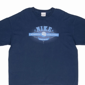 VINTAGE NIKE ATHLETIC SPELLOUT BLUE TEE SHIRT 2000S 2XL Relaxed Vibes Street Trendy