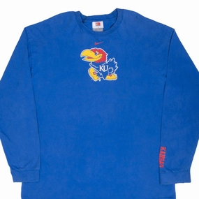 Hiking durability Functional Side Gussets VINTAGE NIKE NCAA KANSAS JAYHAWKS LONG SLEEVE TEE SHIRT 2000S SIZE XL