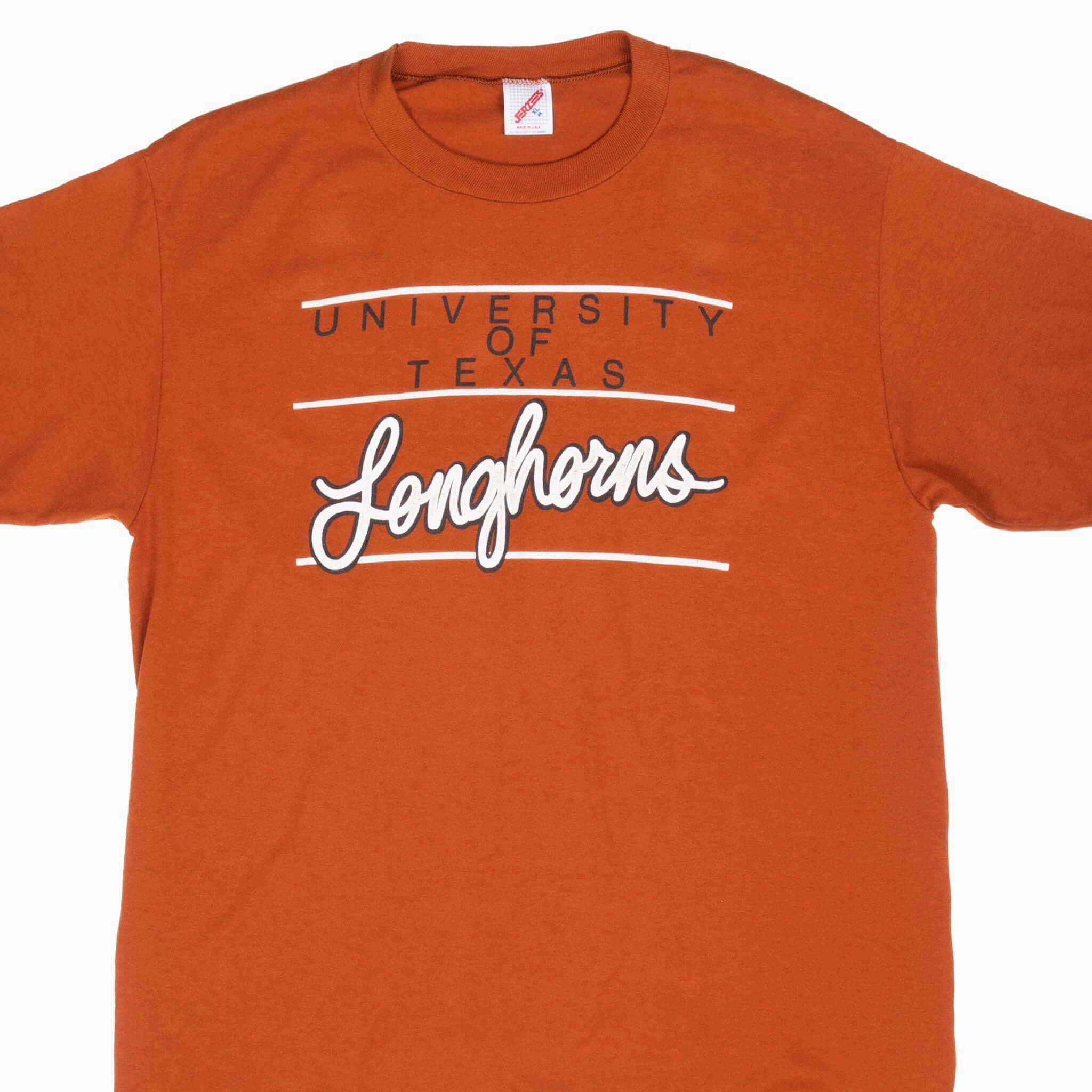 Versatile Style Trend SoftenedTexturedWeave VINTAGE NCAA TEXAS LONGHORNS LATE 1980S TEE SHIRT LARGE MADE IN USA