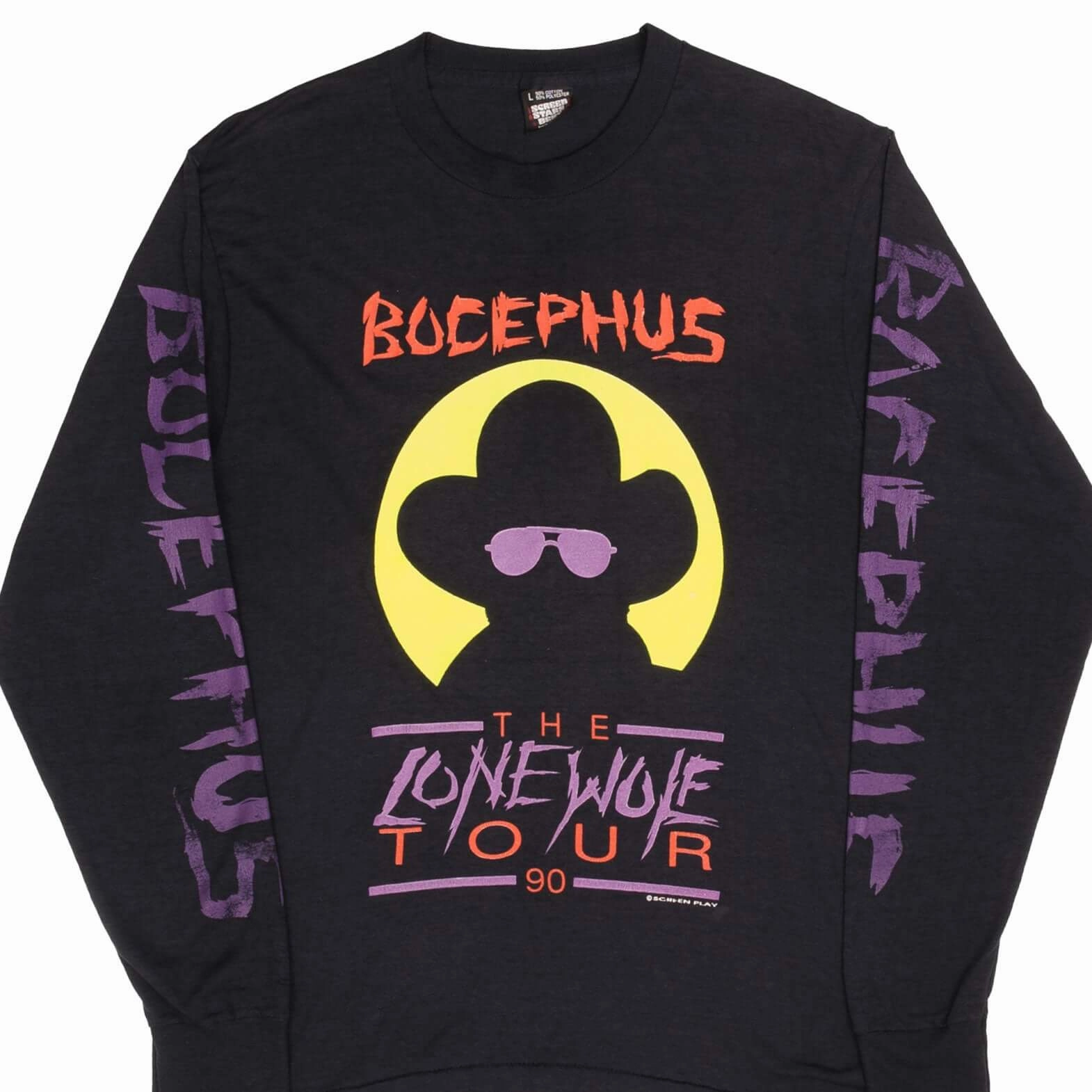 VINTAGE HANK WILLIAMS JR THE LONE WOLF TOUR 1990 LONG SLEEVE TEE SHIRT MEDIUM Party fun Classic Layer