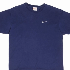 VINTAGE NIKE CLASSIC SWOOSH BLUE TEE SHIRT 1990S SIZE LARGE MADE IN USA Movie Night
