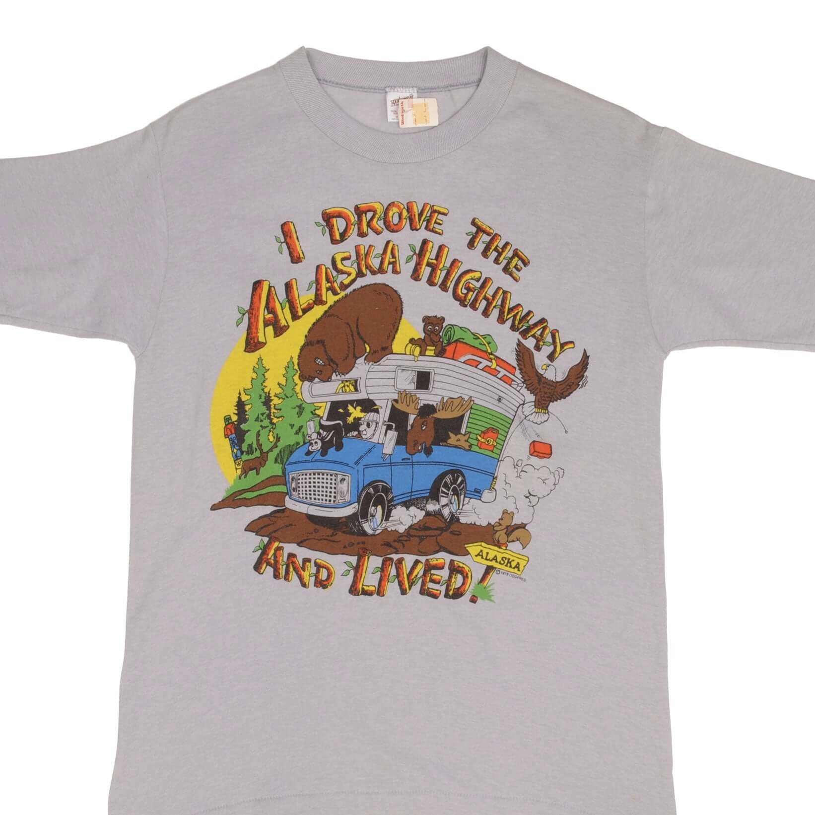 VINTAGE GRAPHIC TEE SHIRT ALASKA 1978 MEDIUM MADE IN USA NOS Comfort Style