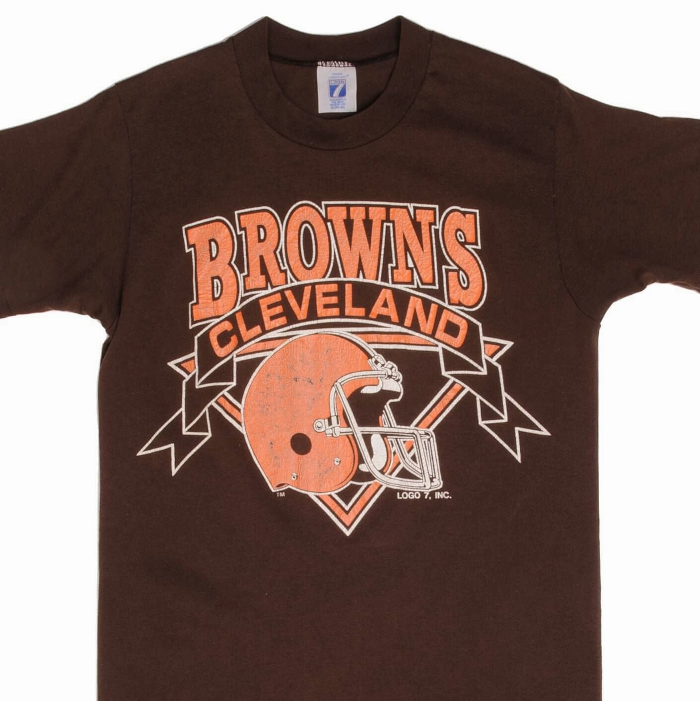 Best Seller MultipurposeCuffs VINTAGE NFL BROWNS TEE SHIRT 1980S SIZE SMALL MADE IN USA