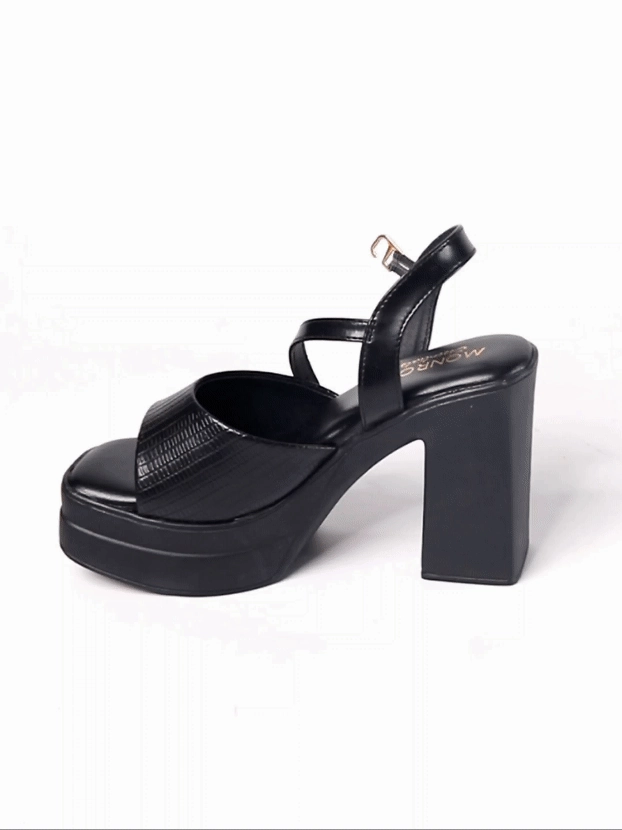 Glam Heeled Sandals formal dress shoes Arina Black Platform Heels