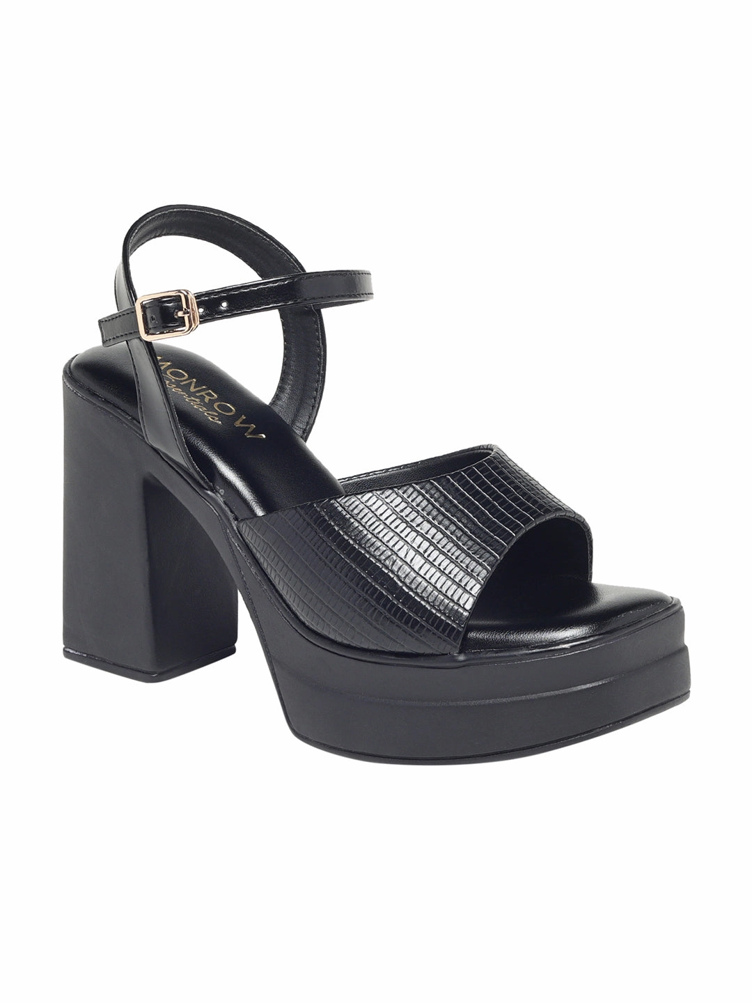 Classic Bridal Sandals Refined Arina Black Platform Heels