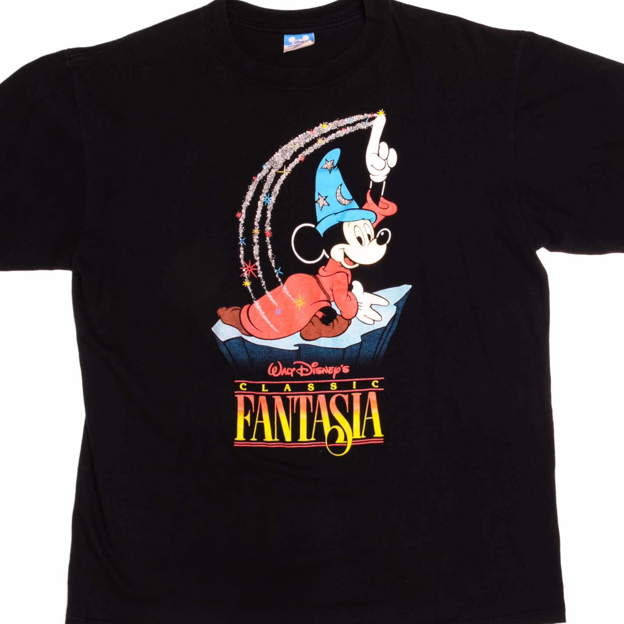 VINTAGE DISNEY FANTASIA TEE SHIRT 1990s SIZE LARGE MADE IN USA Slim Waistband Sporty Comfort Fit